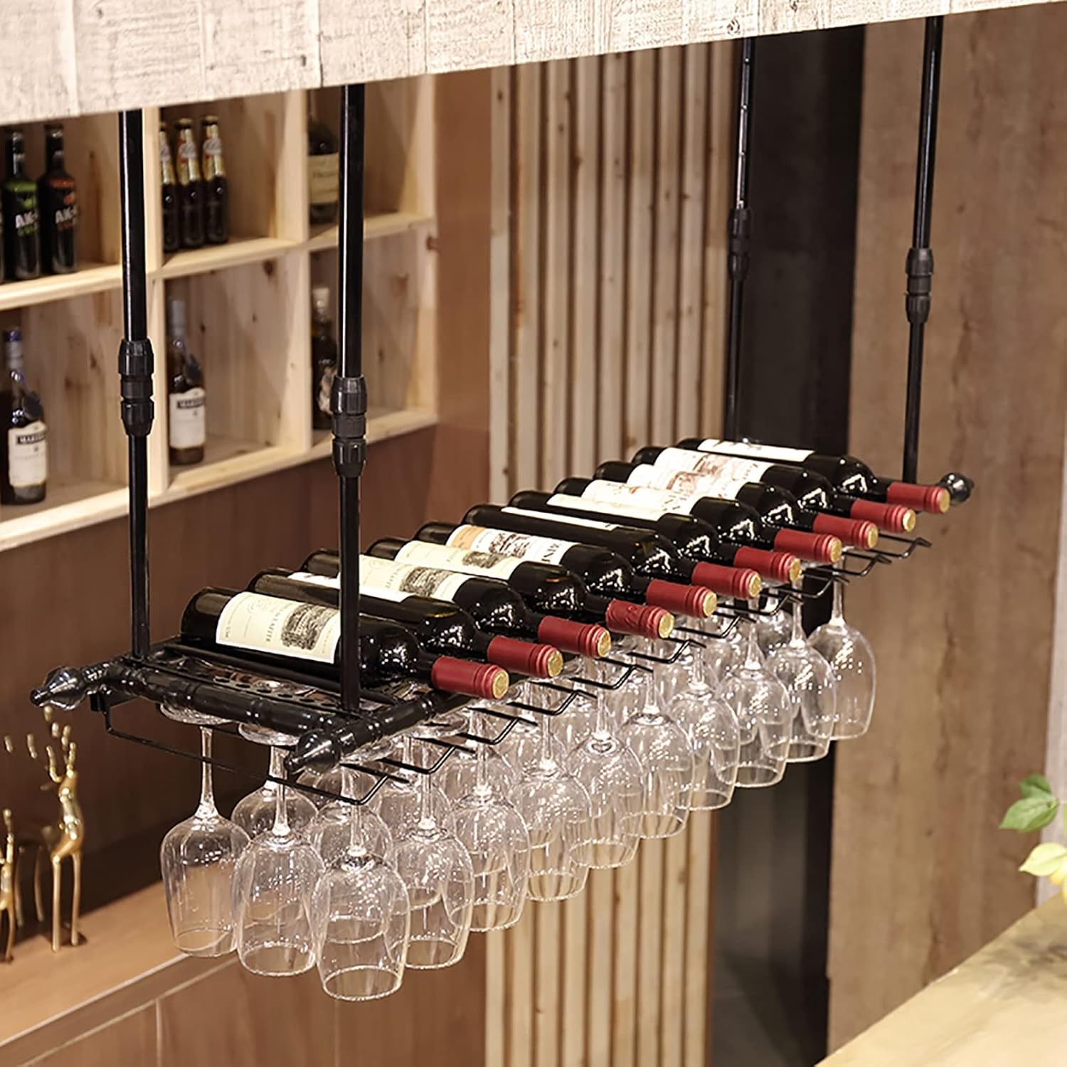 ZJDYDY Wall-Mounted Wine Rack with Adjustable Height