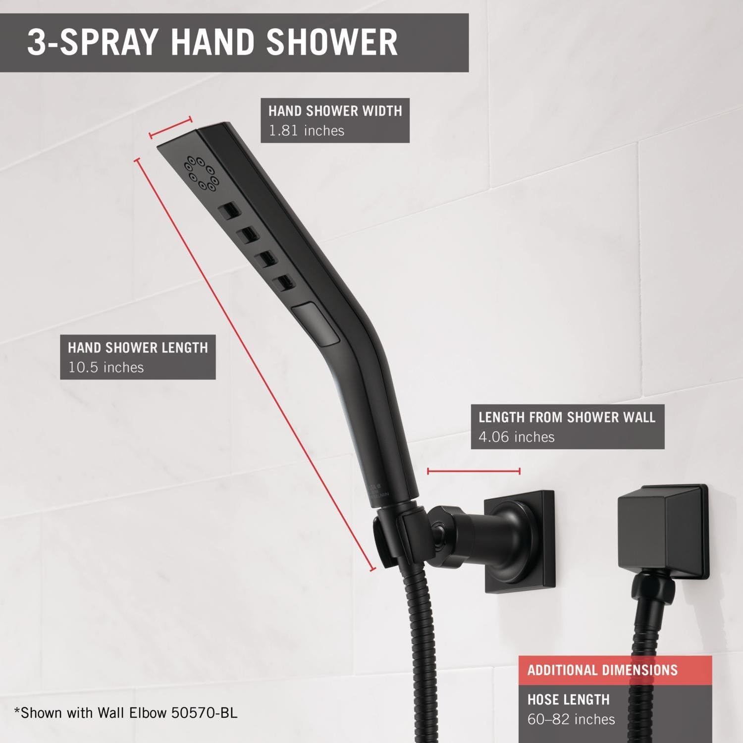 Delta Faucet 55799-BL H2Okinetic 3-Setting Hand Shower Matte Black 1