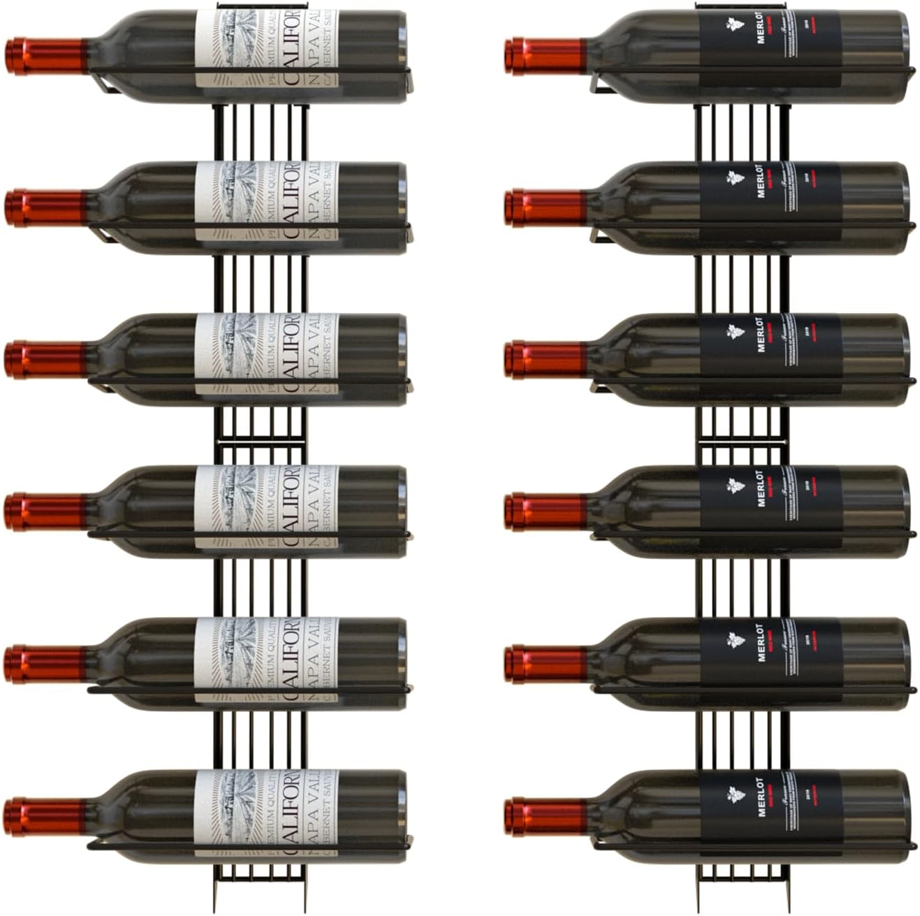 J JACKCUBE DESIGN Wall-Mounted Wine Rack for 12 Bottles 1