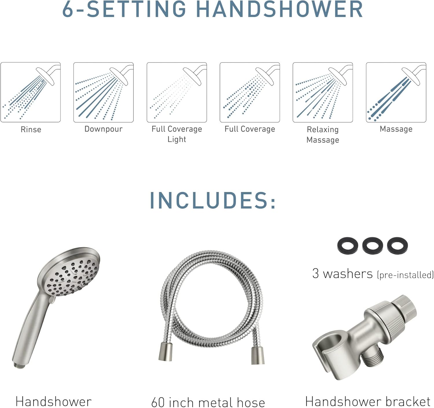 Moen Attune Handheld Shower Head with 6 Spray Settings
