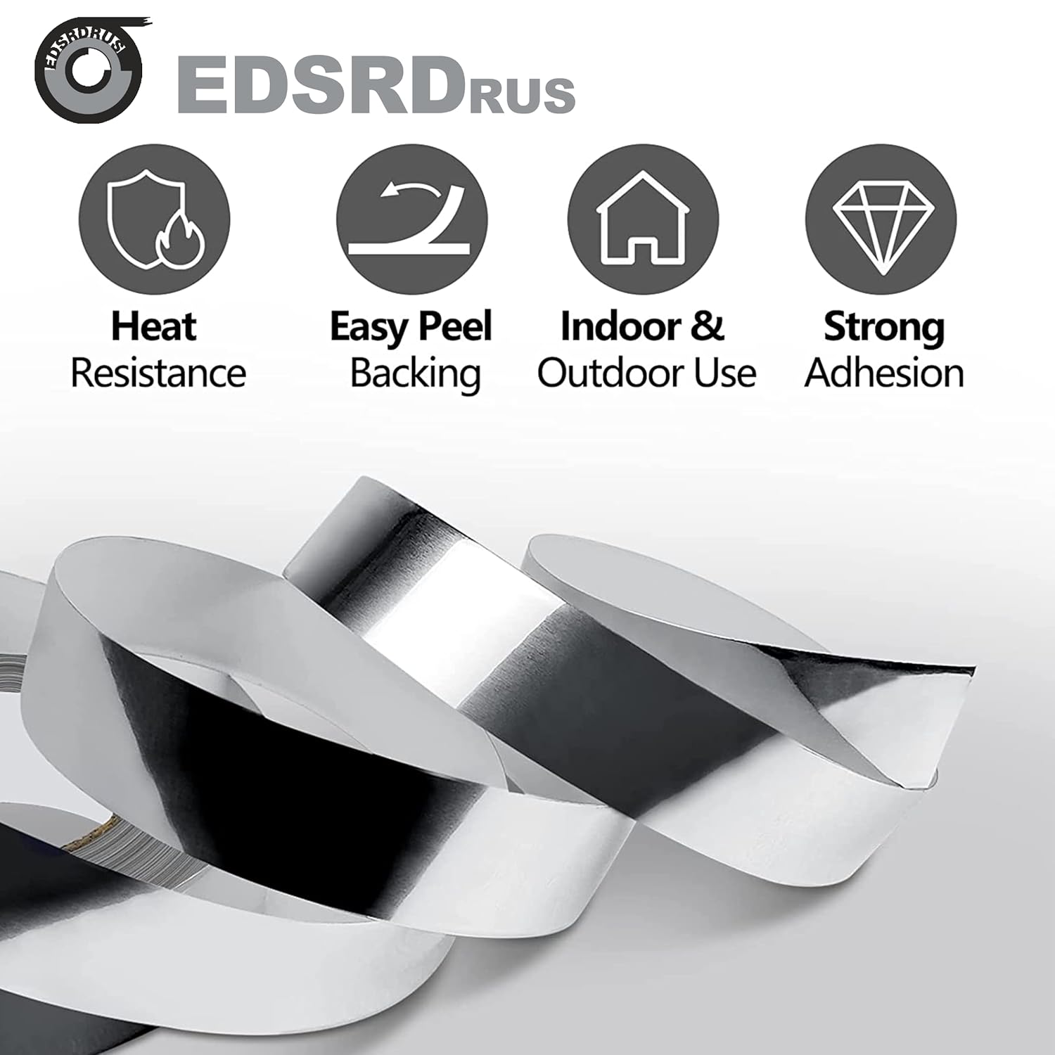 EDSRDRUS 12in x 98ft Duct Tape with Aluminum Foil