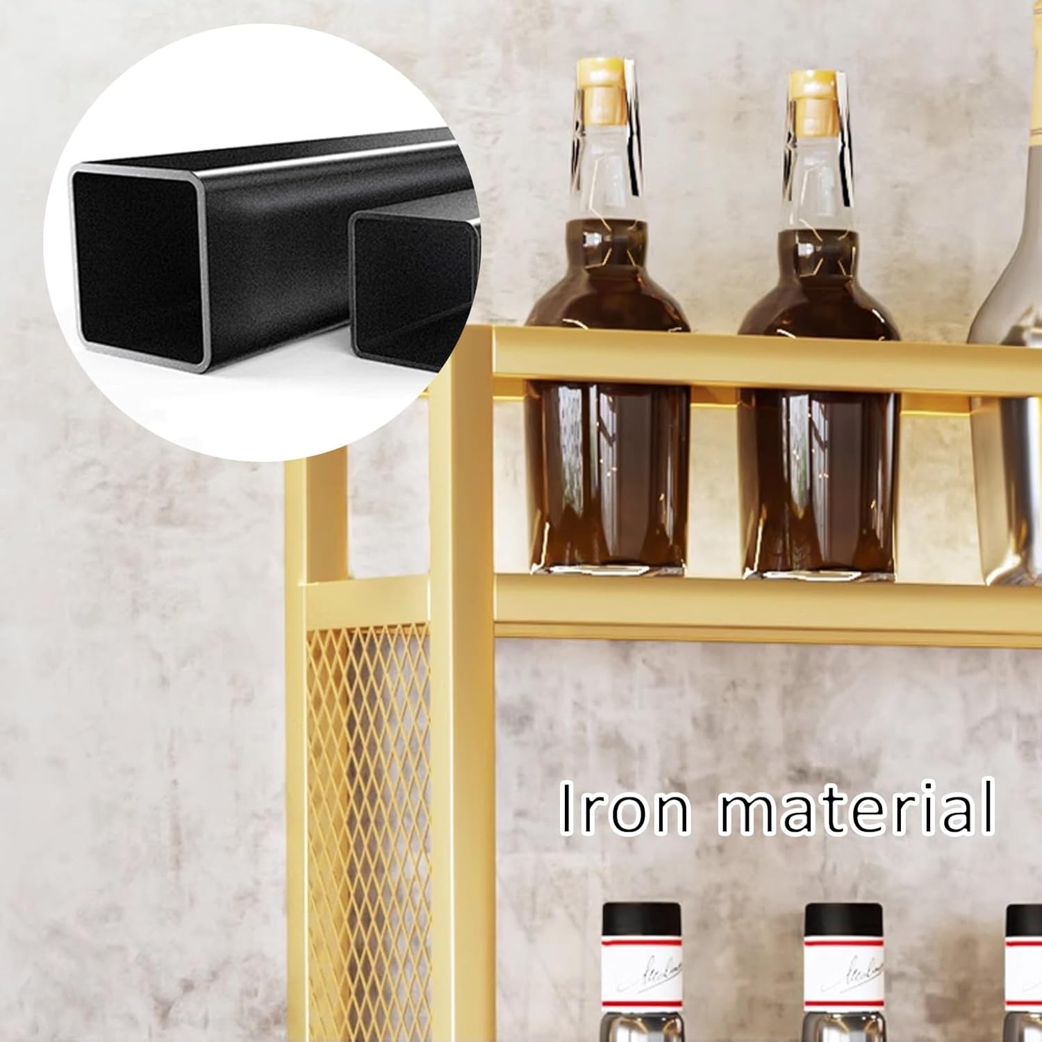 JIAOCKJIAO Wall Mounted Wine Rack with 3 Tiers
