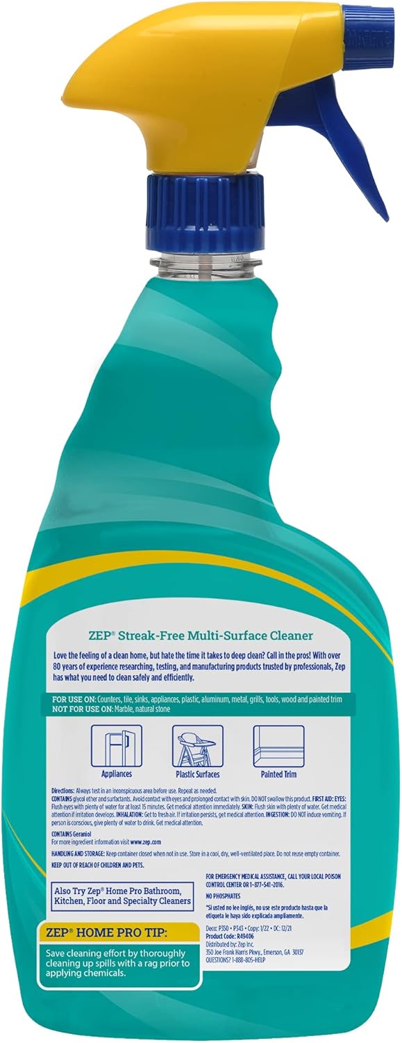 Zep Home Pro Streak-Free Cleaner 32 Fl Oz