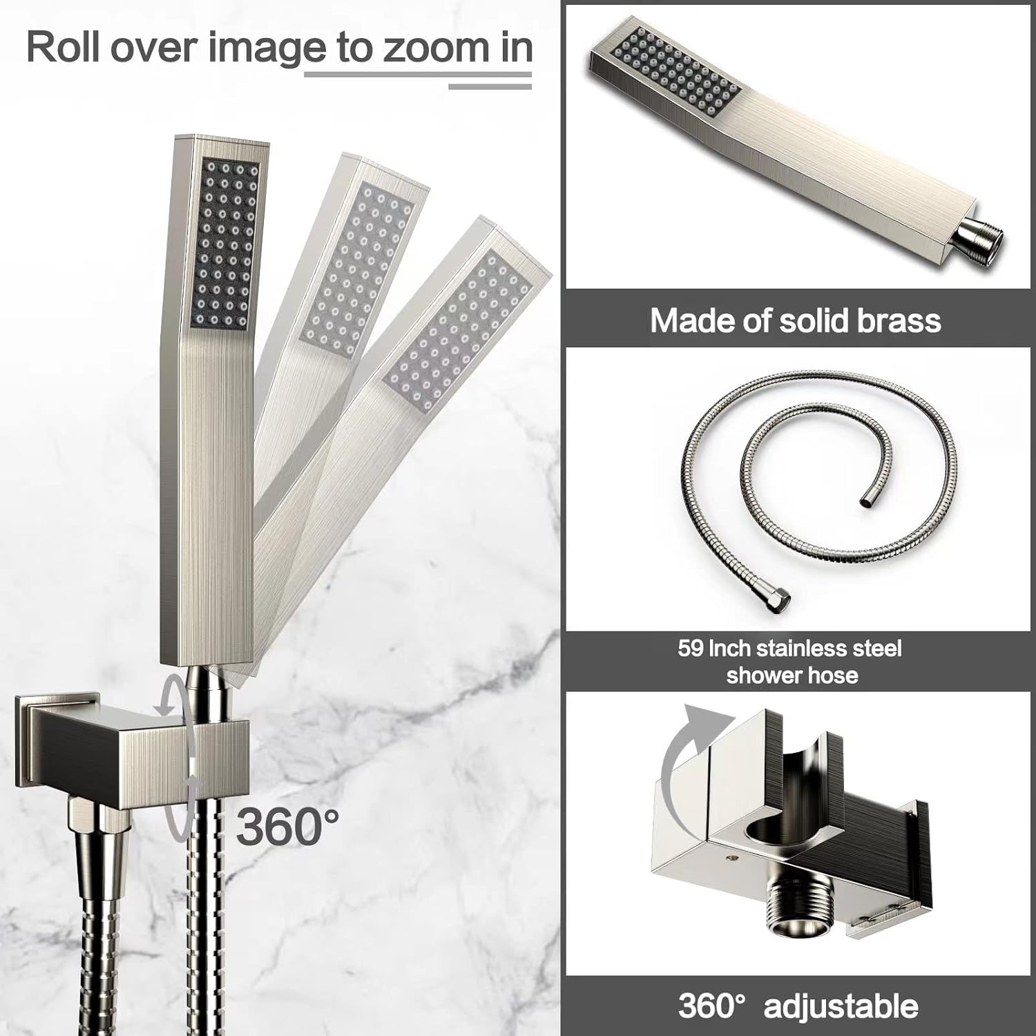 Dlvsoby 10 Inch Rain Shower Wall Mount System with Handheld Spray
