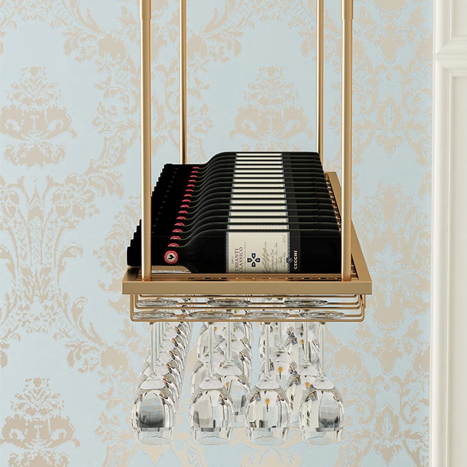 ZJDYDY Wall-Mounted Wine Rack Holder with Adjustable Arm