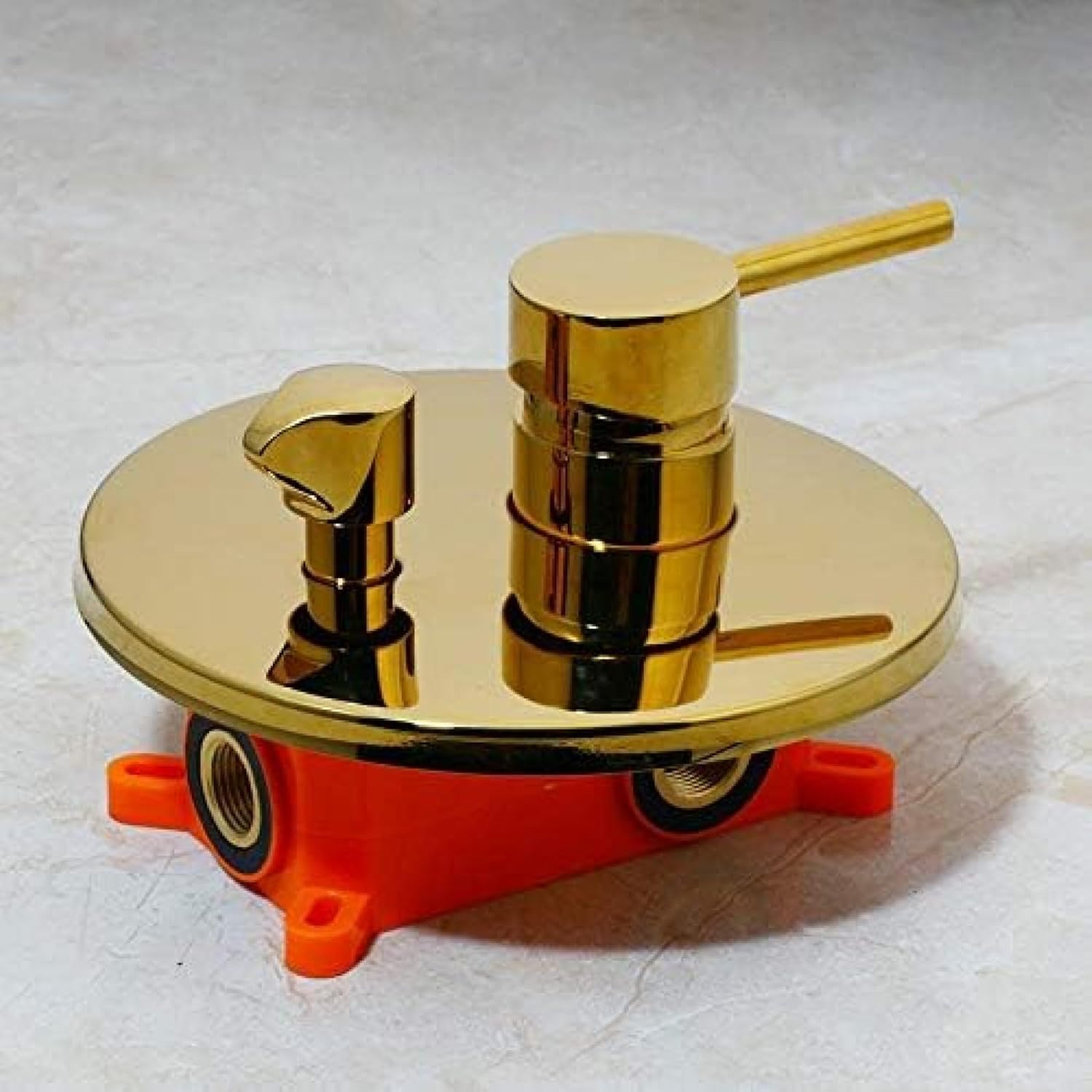 TECKI Brushed Gold Brass Shower Set with Handheld and Wall Mount