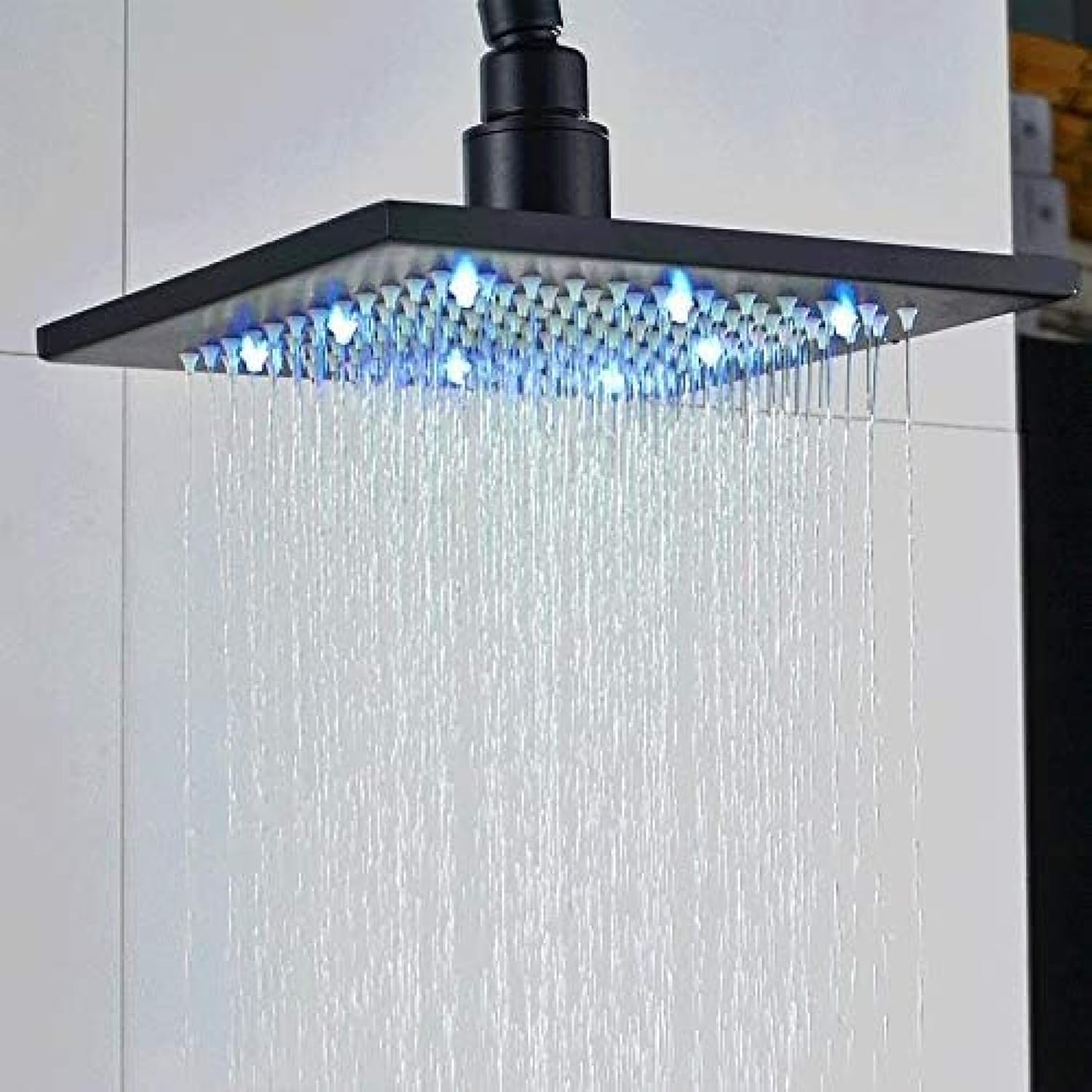 TECKI Shower Faucet Set with LED Rainfall Head and Handheld Tap