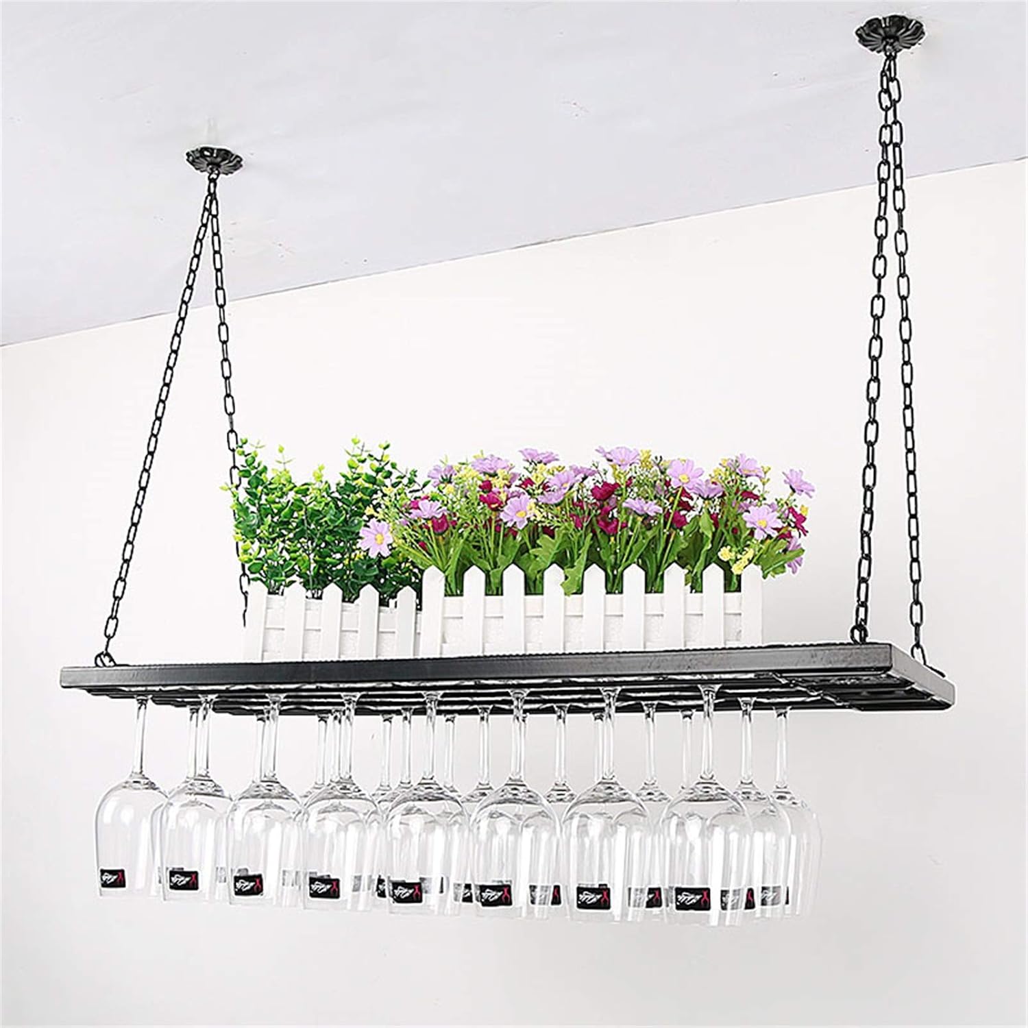 Mounted Wine Racks Industrial Chain Suspension Wall Rack
