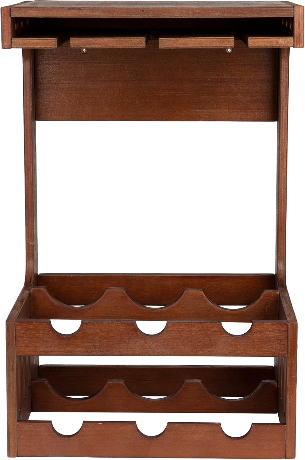 Mind Reader Wall-Mounted Wine Rack 6-Bottle Capacity Wood Brown