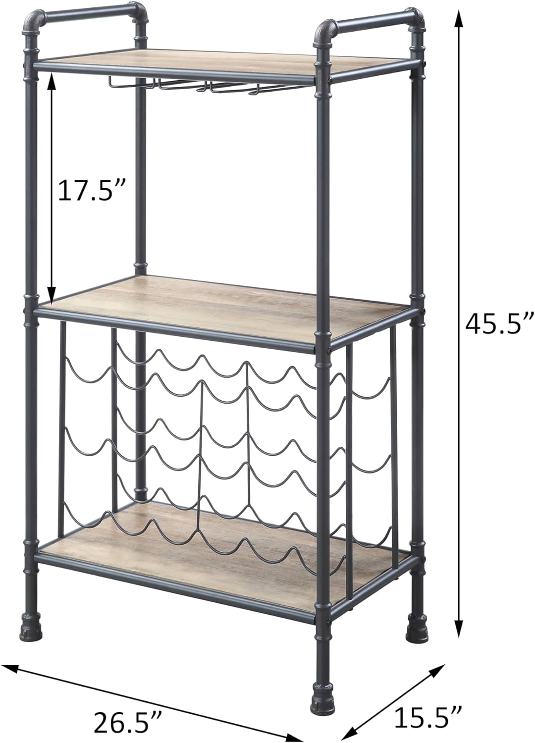 TREATLIFE Home Antique Oak Stemware Wine Rack 1