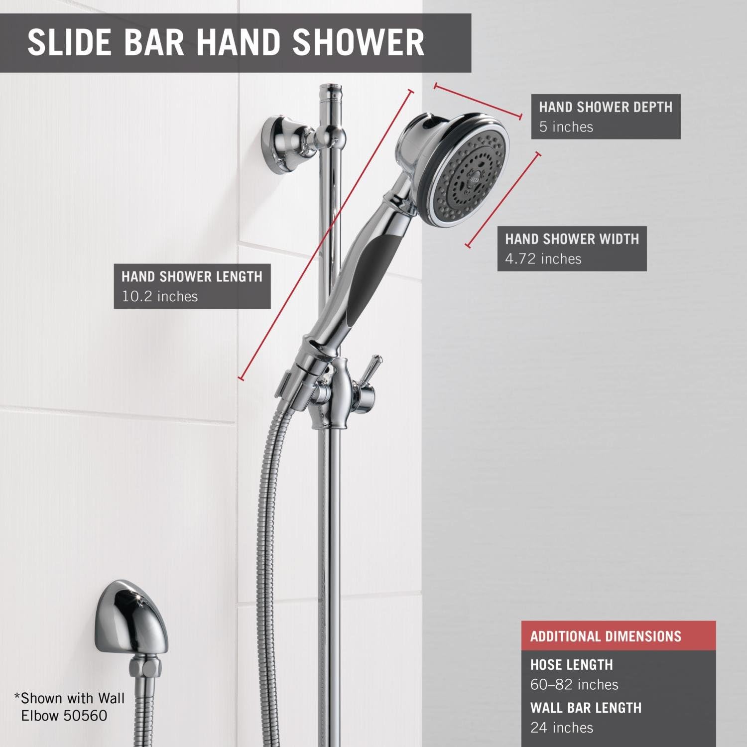 Delta Faucet 57021 Slide Bar Handshake Showerhead