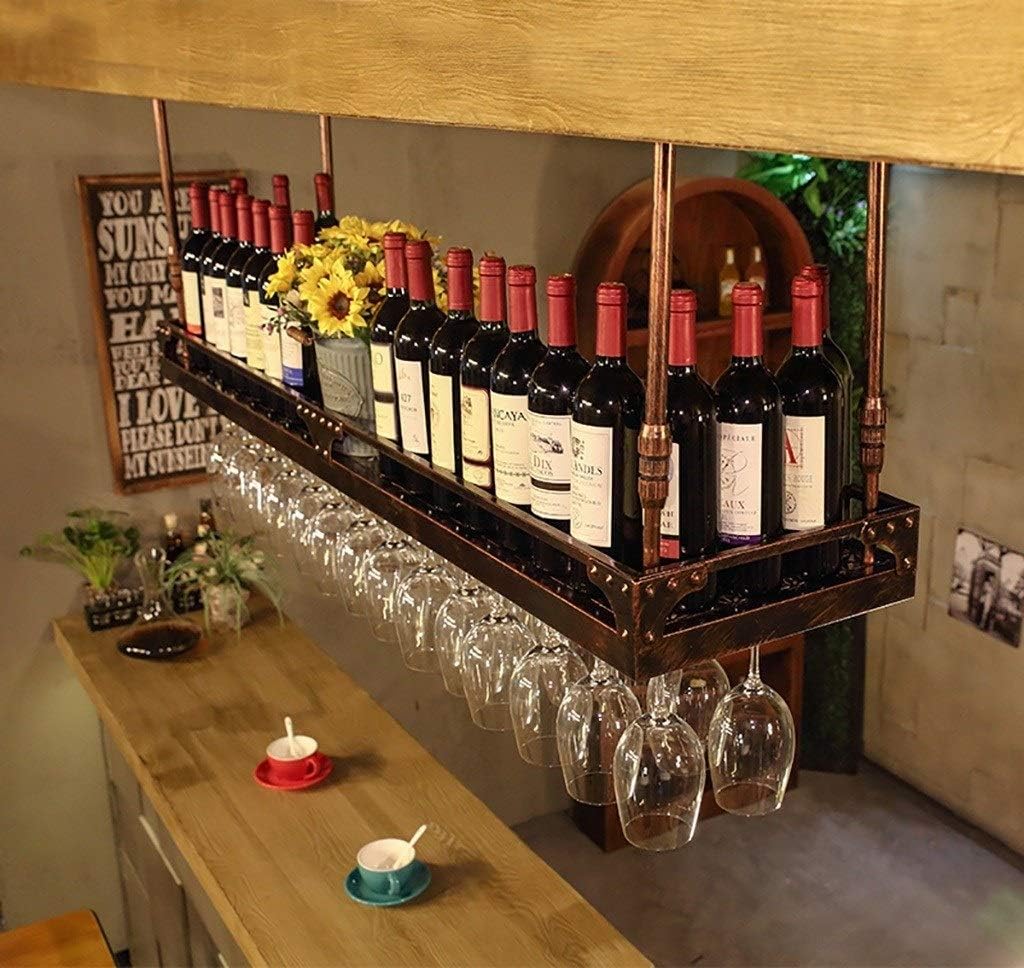 XONJEMU Wall-Mounted Wine Rack with Upside Down Holder