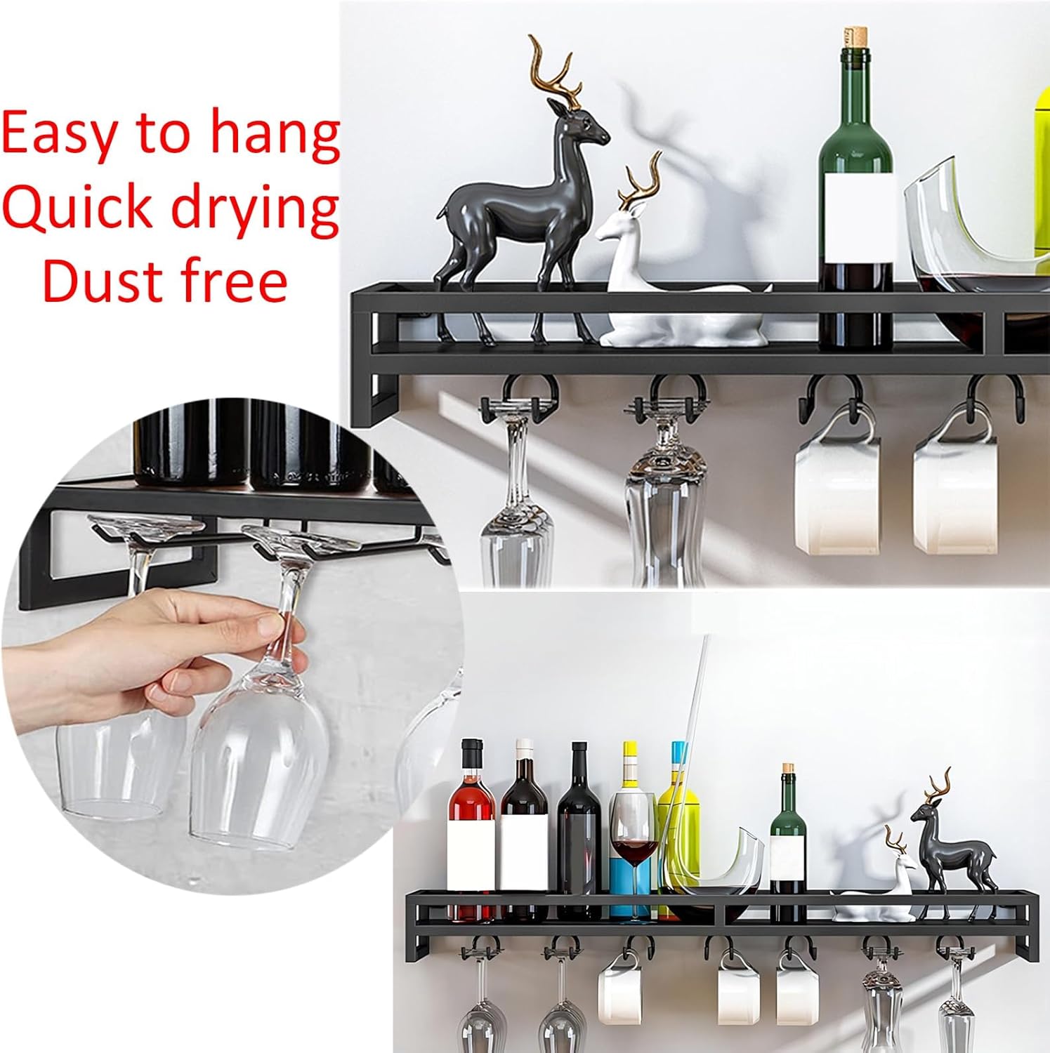 LIGUOYI Wall-Mounted Wine Glass Rack