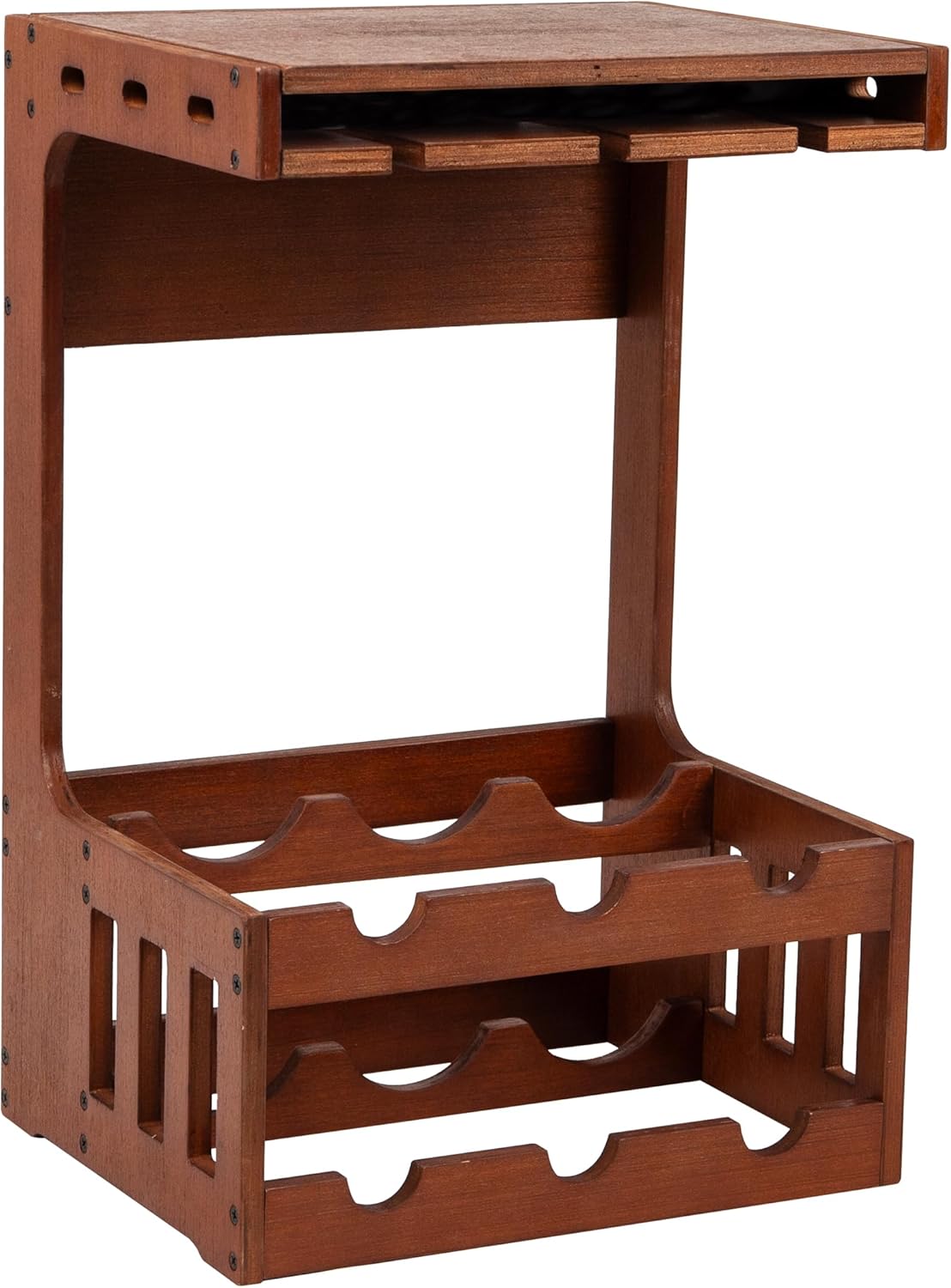 Mind Reader Wall-Mounted Wine Rack 6-Bottle Capacity Wood Brown