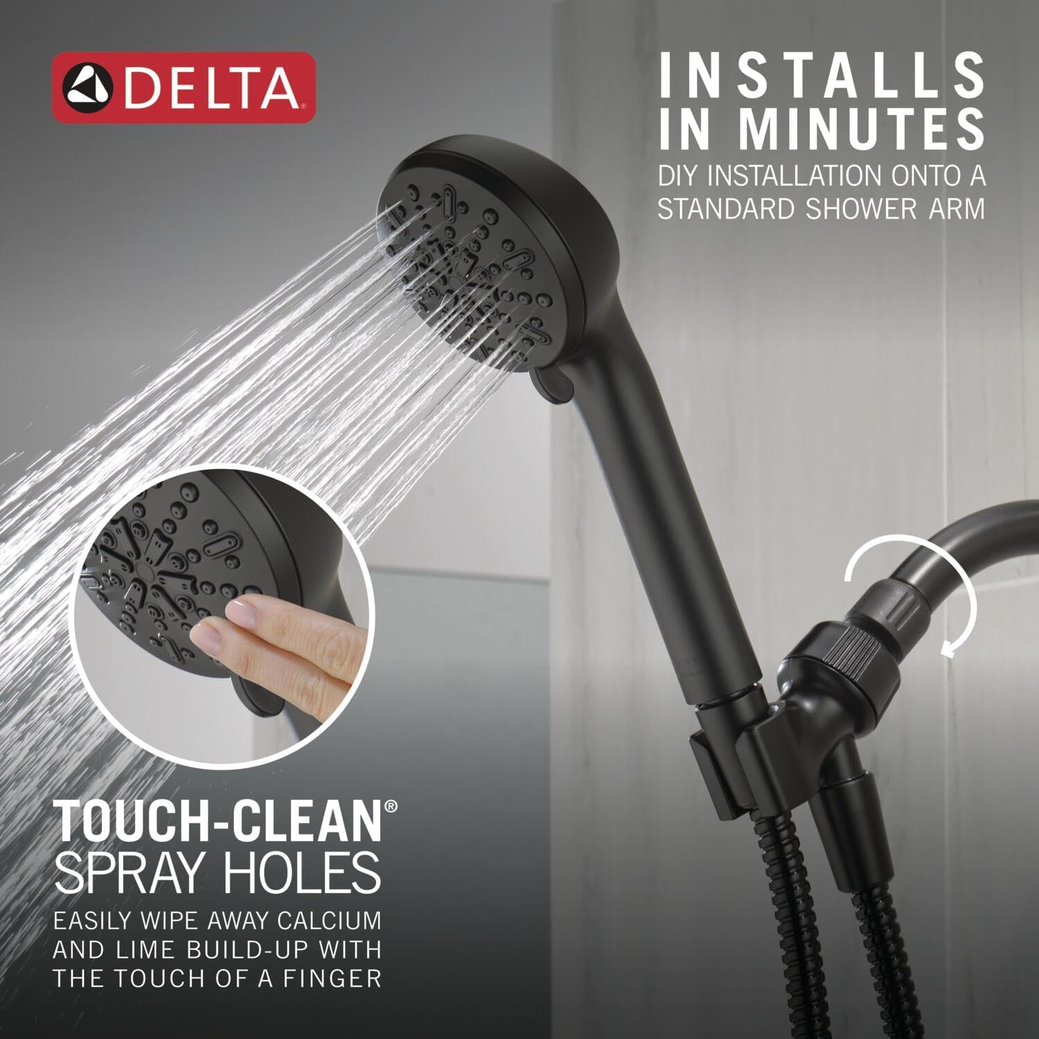 Delta 4-Spray Handheld Shower Head Matte Black 1