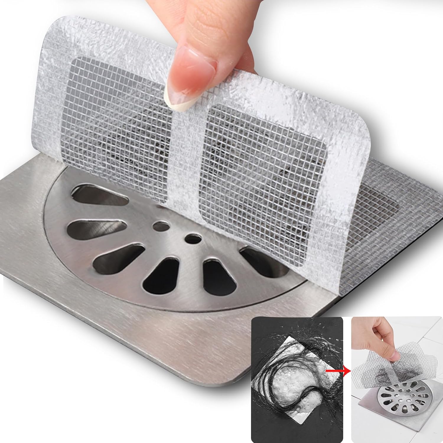 BOYYOEE Disposable Drain Hair Catcher 4x4 Inch 30 PCS Pack