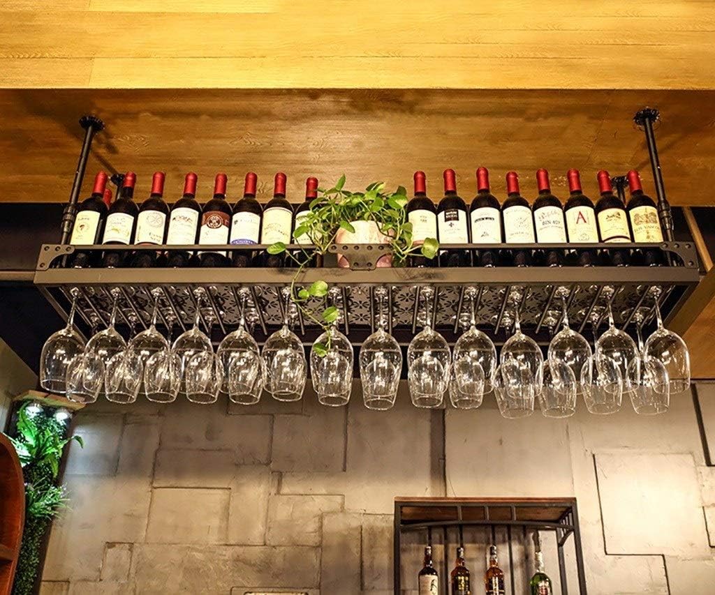 XONJEMU Wall-Mounted Wine Rack with Upside Down Holder