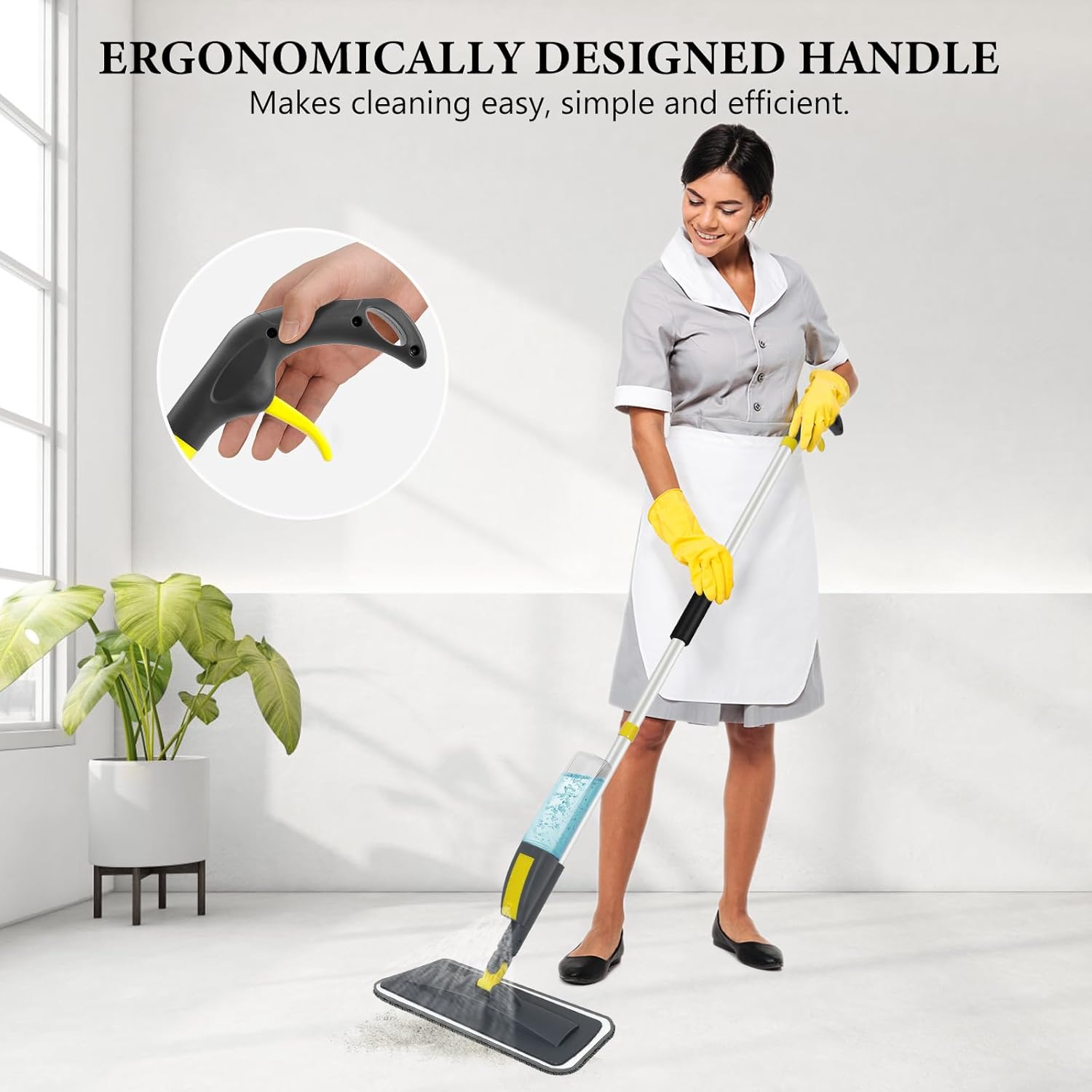NileHome Spray Mop with 3 Washable Pads and 400 ml Refill Bottle