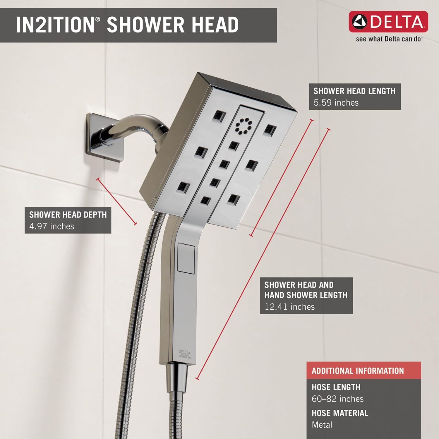 Delta Faucet Universal Shower Combo with Lumicoat Chrome