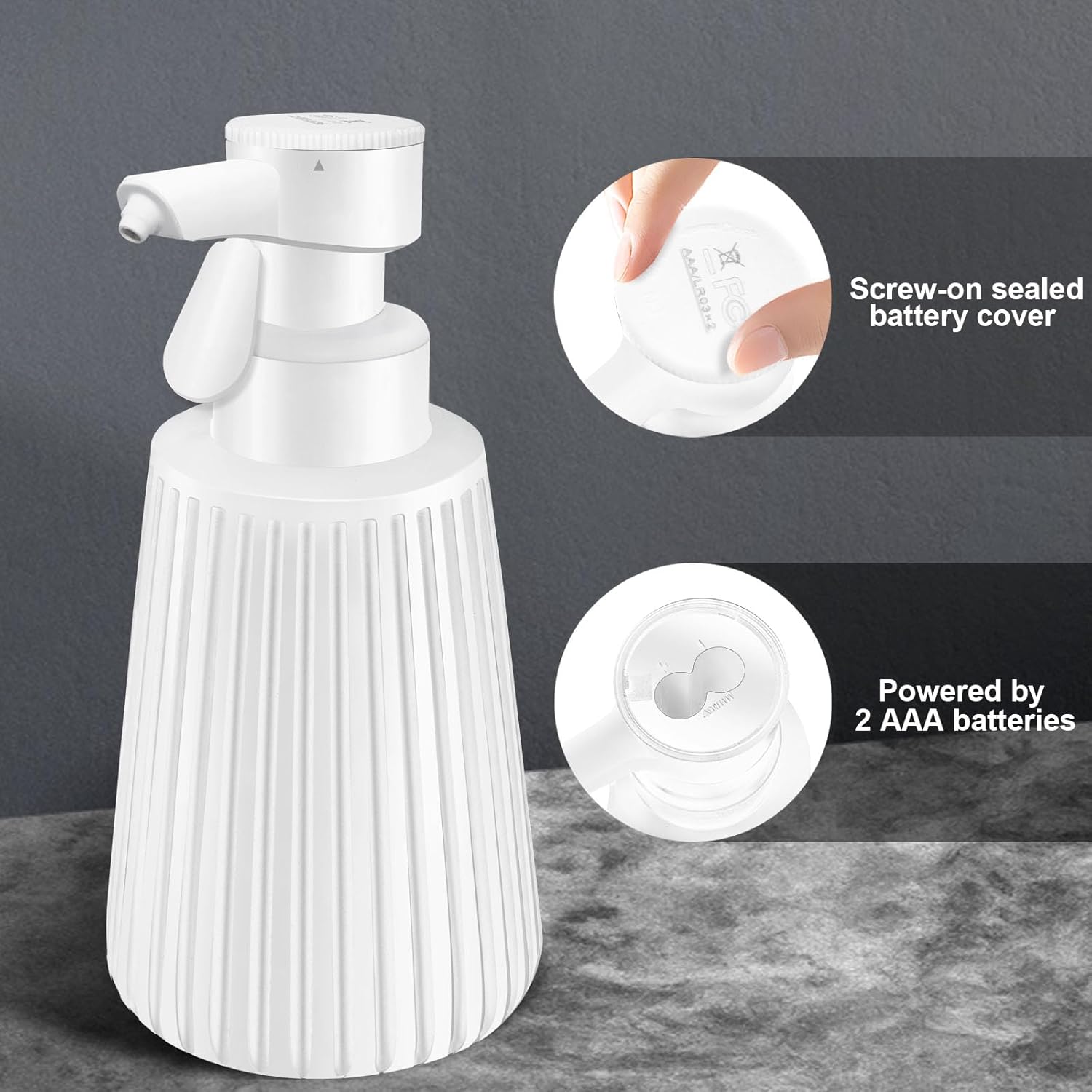 MoKasi 85oz Automatic Soap Dispenser - Touchless Adjustable Volume Durable White Resin