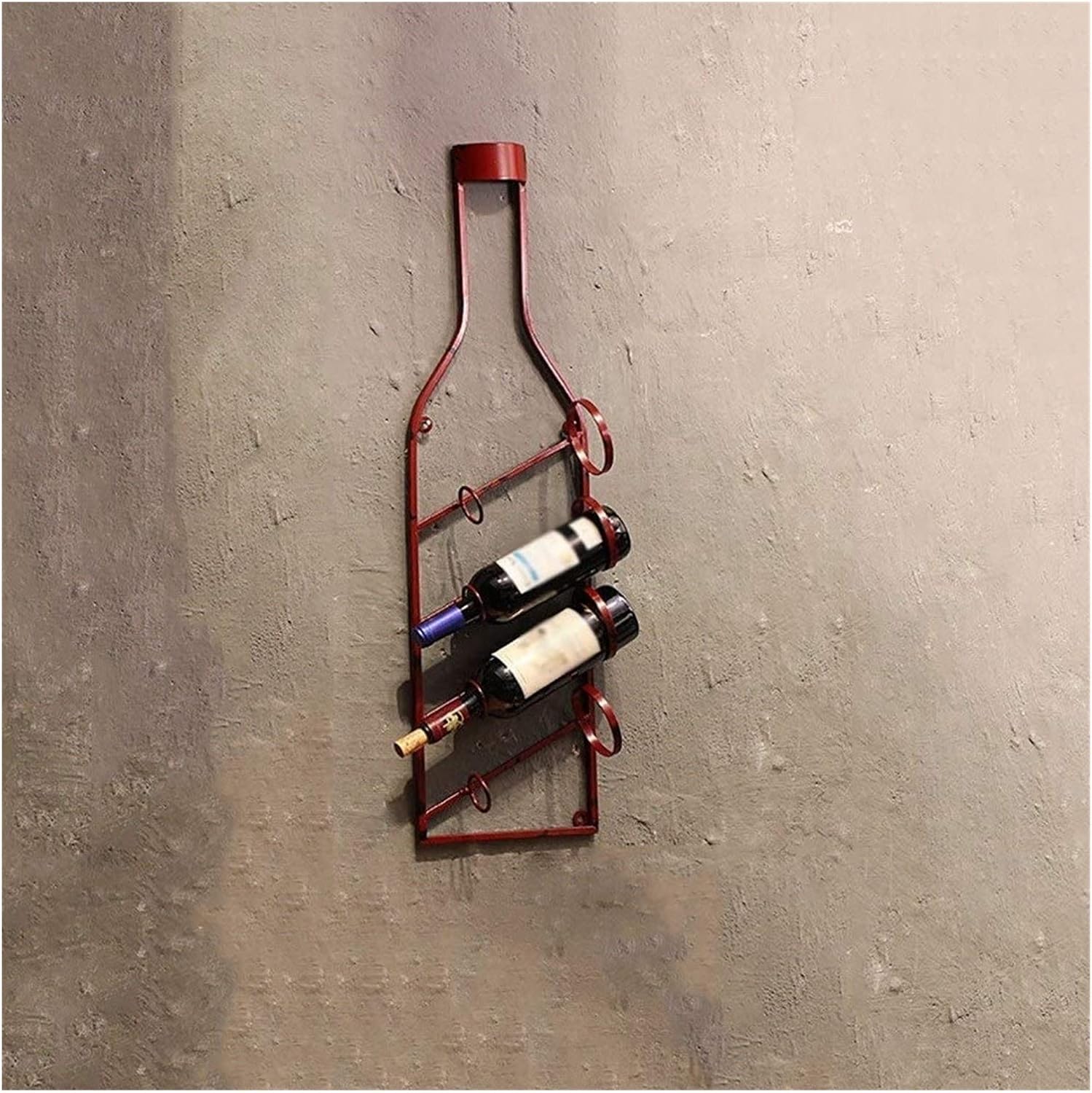 ALDEPO Wall-Mounted Wine Rack Red Retro Industrial Style