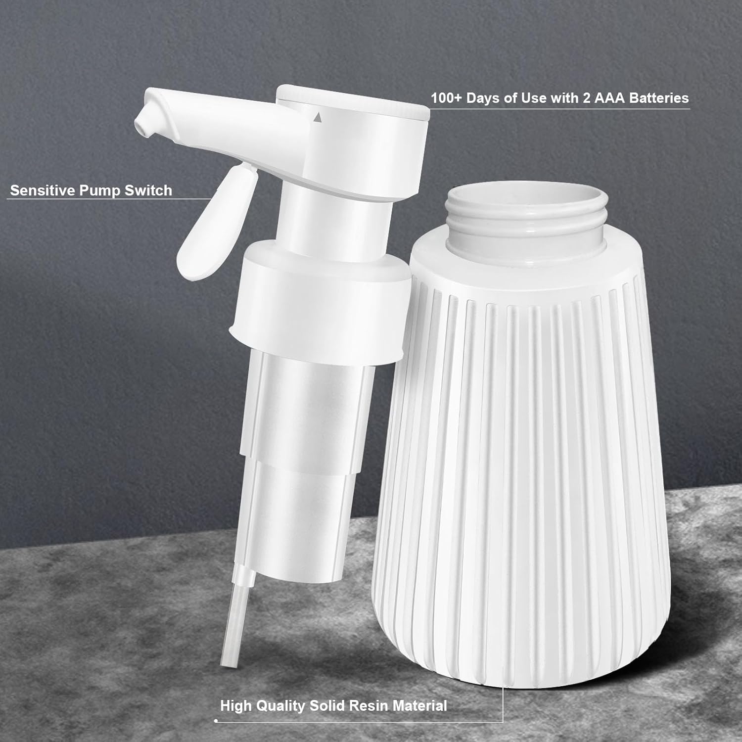 MoKasi 85oz Automatic Soap Dispenser - Touchless Adjustable Volume Durable White Resin