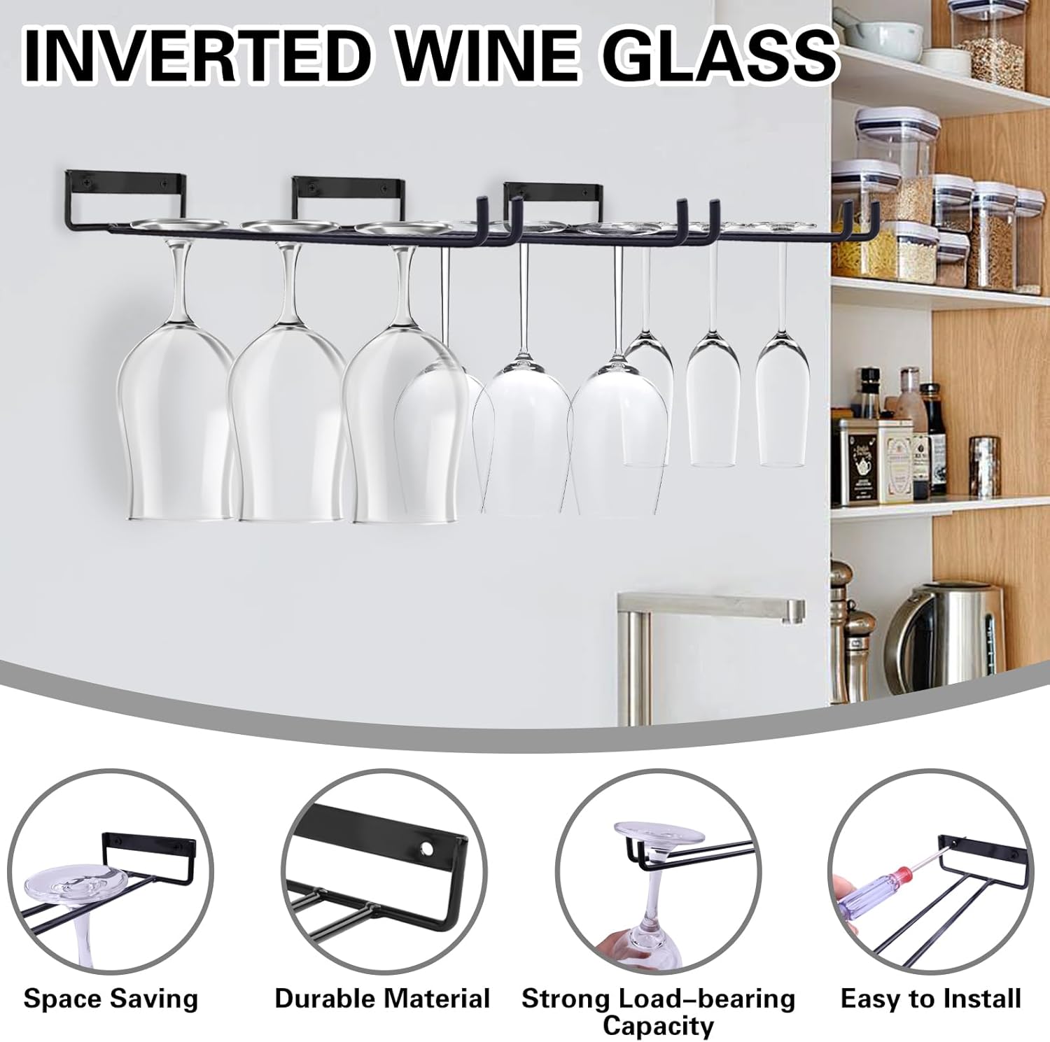 118 Inch Wine Glass Rack Set of 4 Metal Holder 1