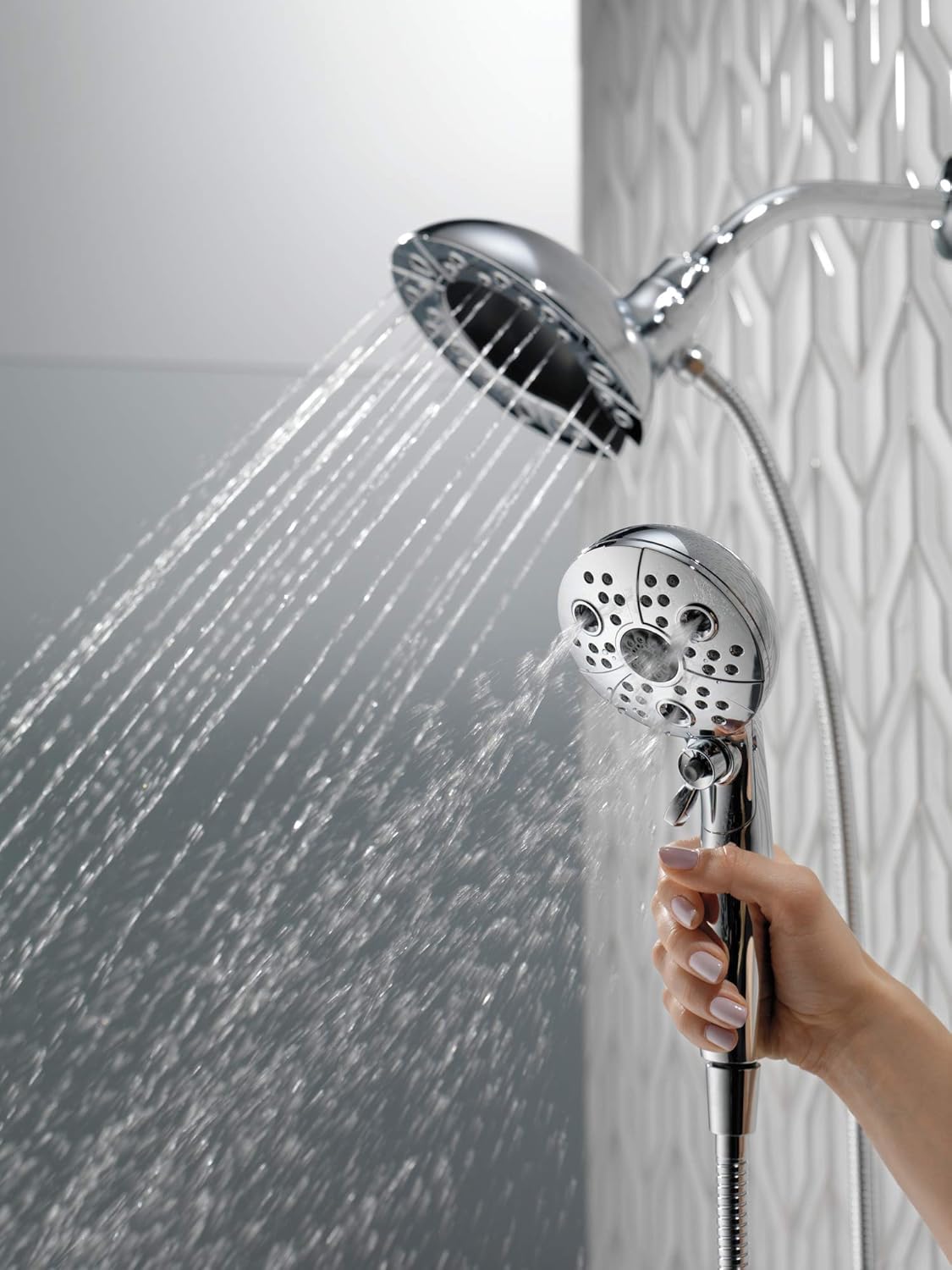 Delta Faucet 5-Spray In2ition Dual Shower Head with Handheld 1