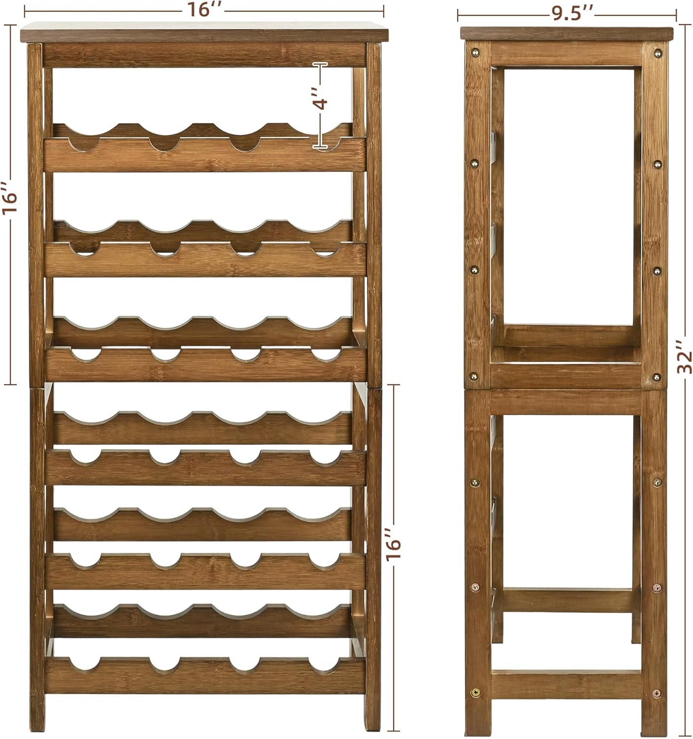 VASMIA 6-Tier Freestanding Wine Rack with Table Top