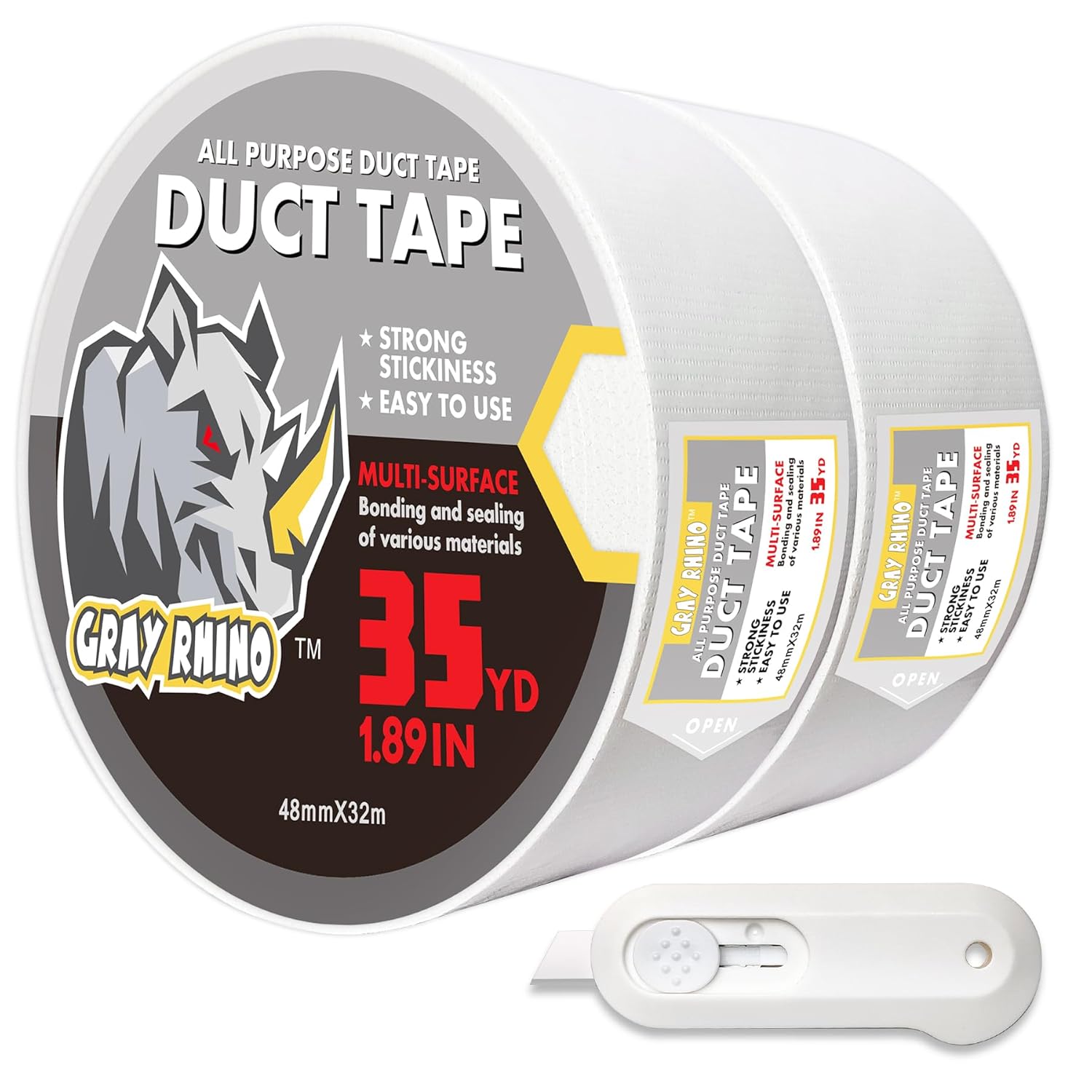 GRAY RHINO Heavy Duty Waterproof Duct Tape - 188in 105ft35yd