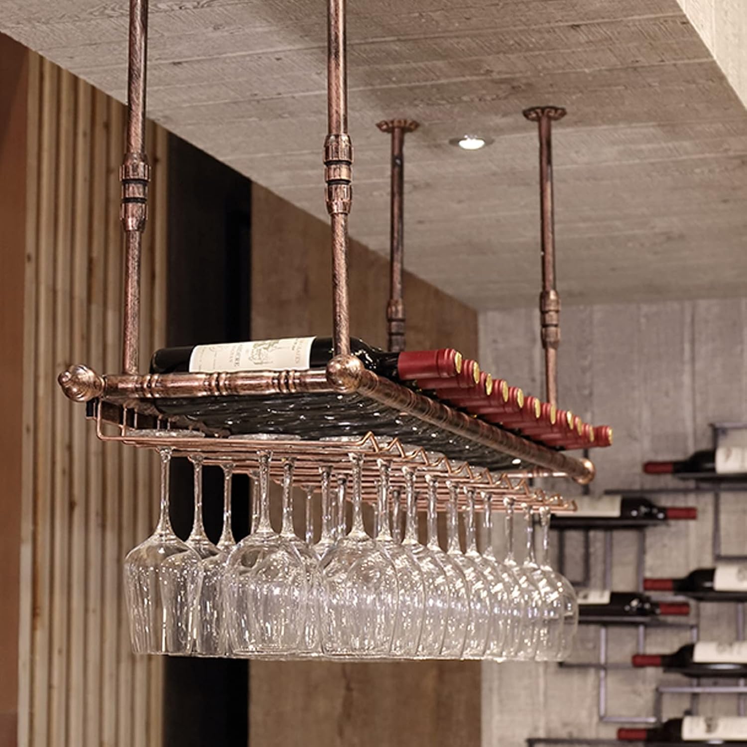 ZJDYDY Wall-Mounted Wine Rack with 2-in-1 Design