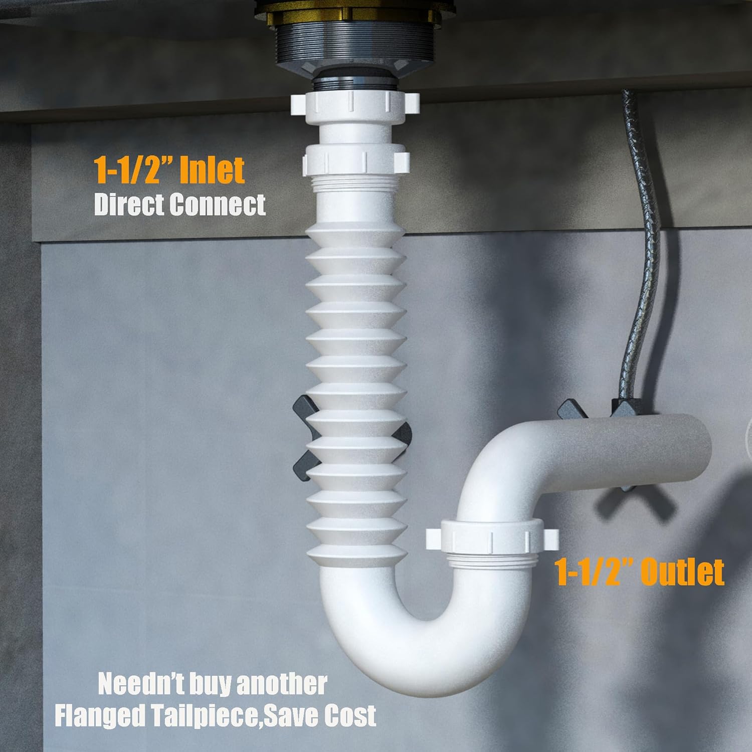 Variimage Flexible P Trap for Bathroom Sink Drain Kit