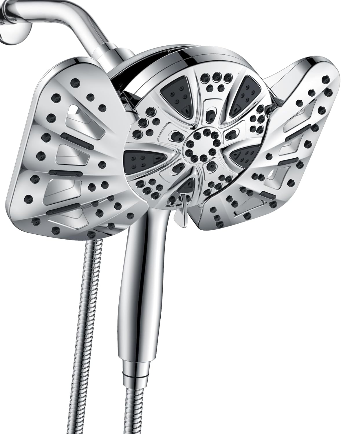 GRICH Dual High Pressure Shower Head with 10 Modes and Handheld Spray Combo