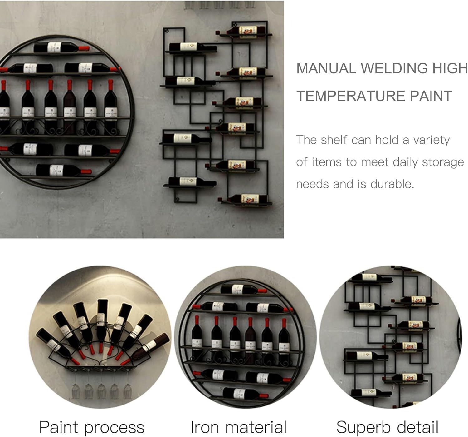 CUXAHO Bronze Wall-Mounted Wine Rack 1
