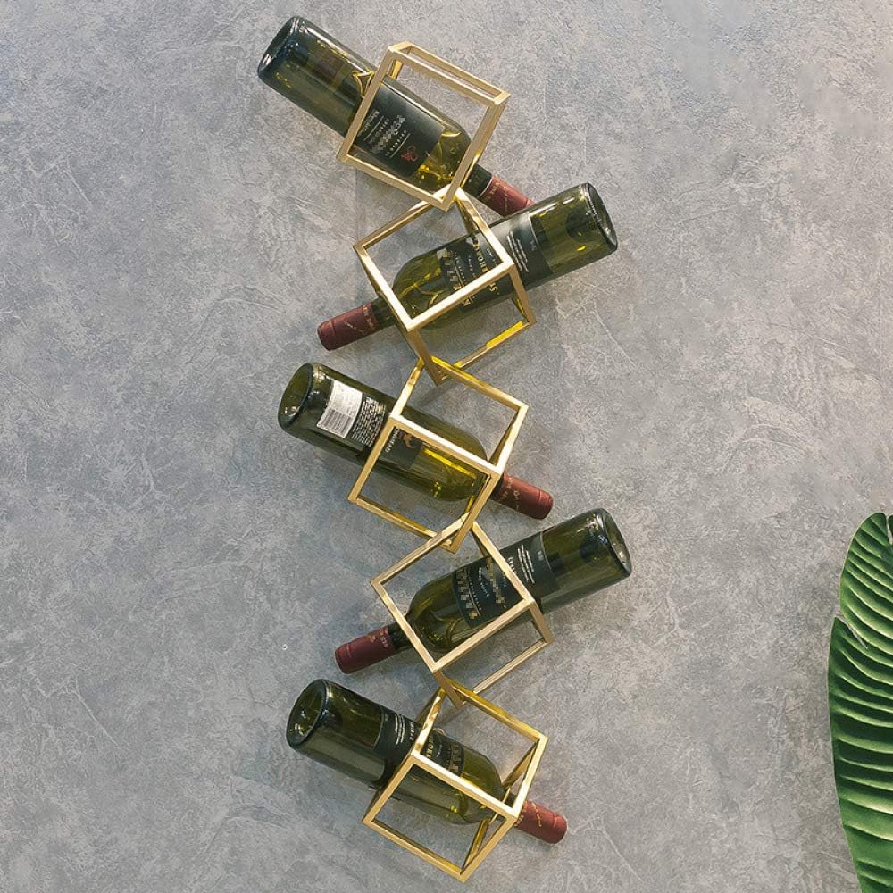 DZX Wall-Mounted Metal Wine Rack 5 Bottles