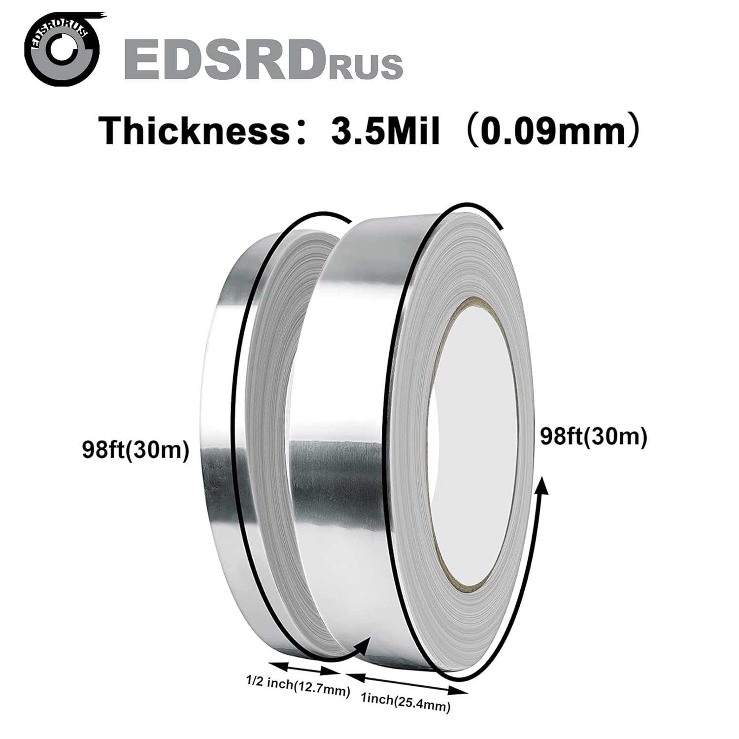 EDSRDRUS 12in x 98ft Duct Tape with Aluminum Foil