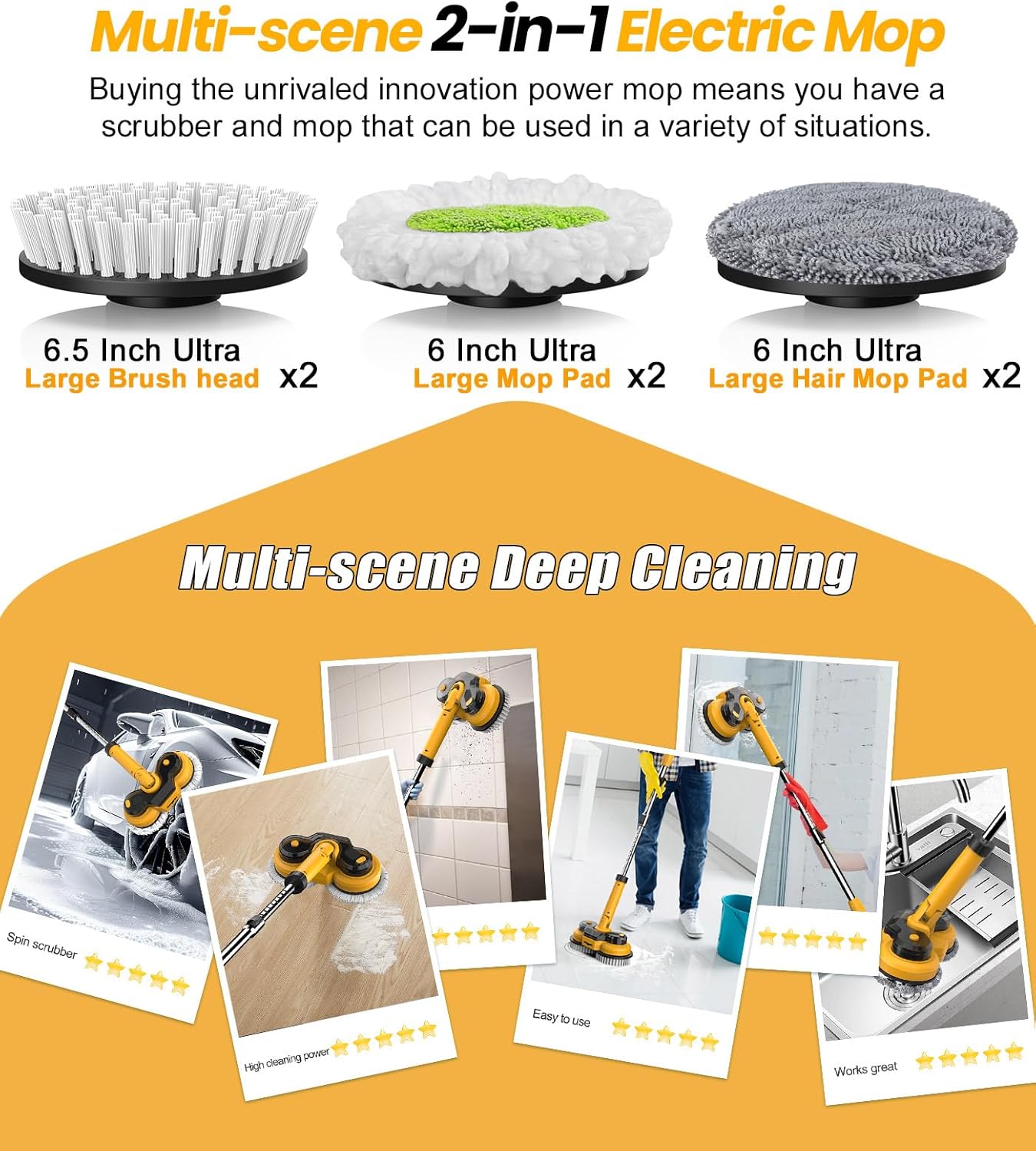 Qimedo 6000mAh Power Mop M1 800RPM Cordless Scrubber