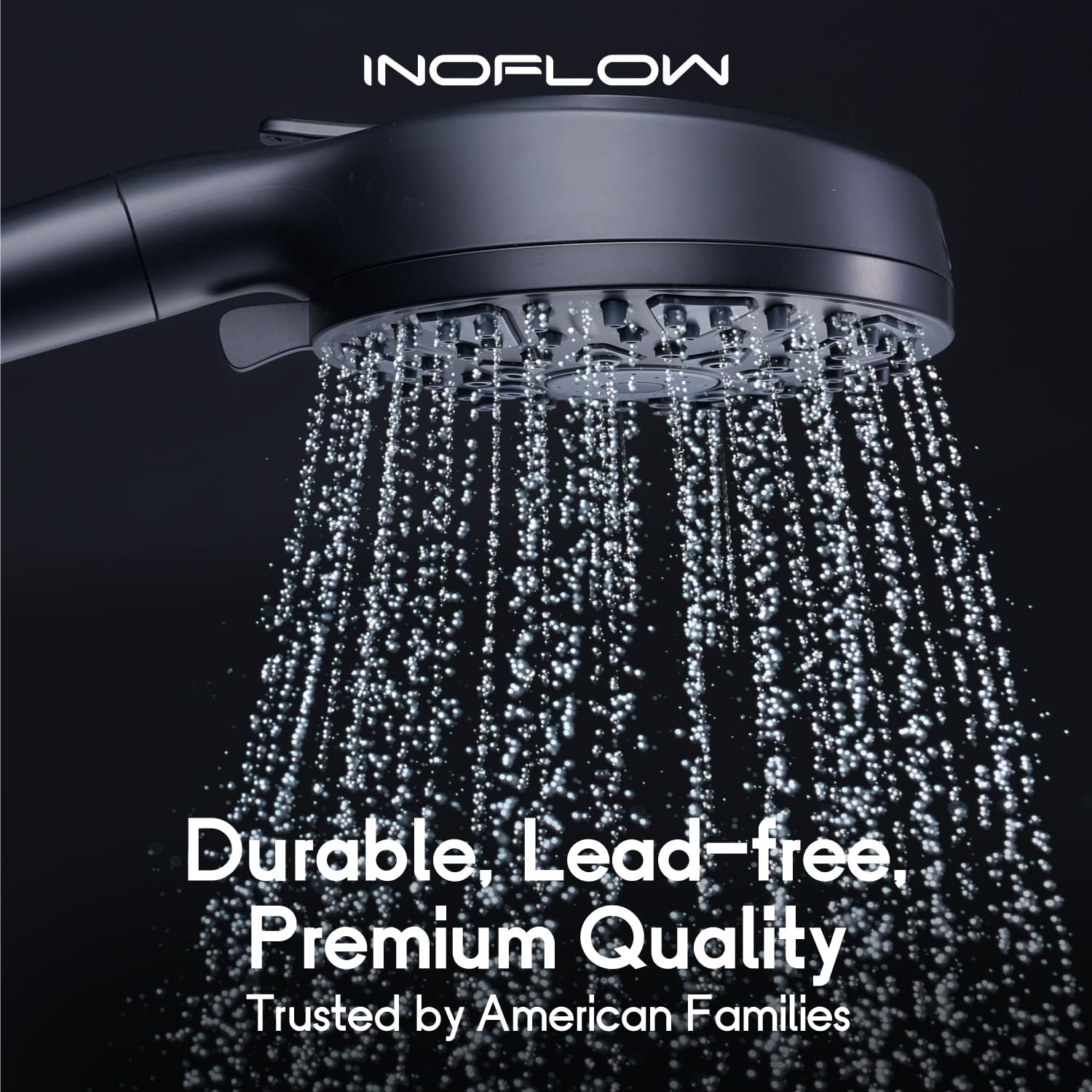 InoFlow High Flow Handheld Showerhead with 7 Modes and 60 Hose Matt Black