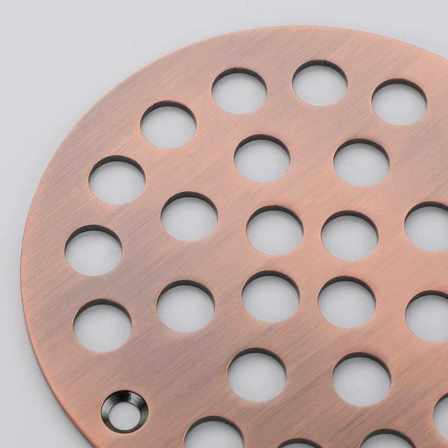 4-Inch Screw-in Shower Strainer Drain Cover Replacement Antique Copper