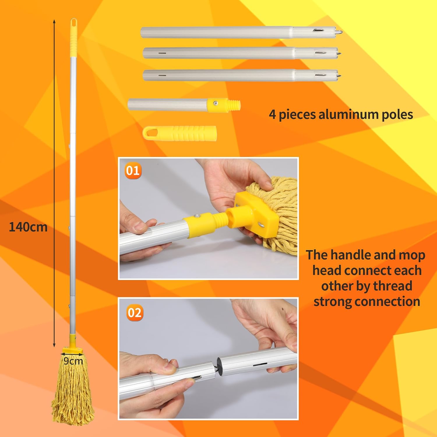 Wajeehaa 22 Qt Mop Bucket with Wringer and Cotton Mop 1