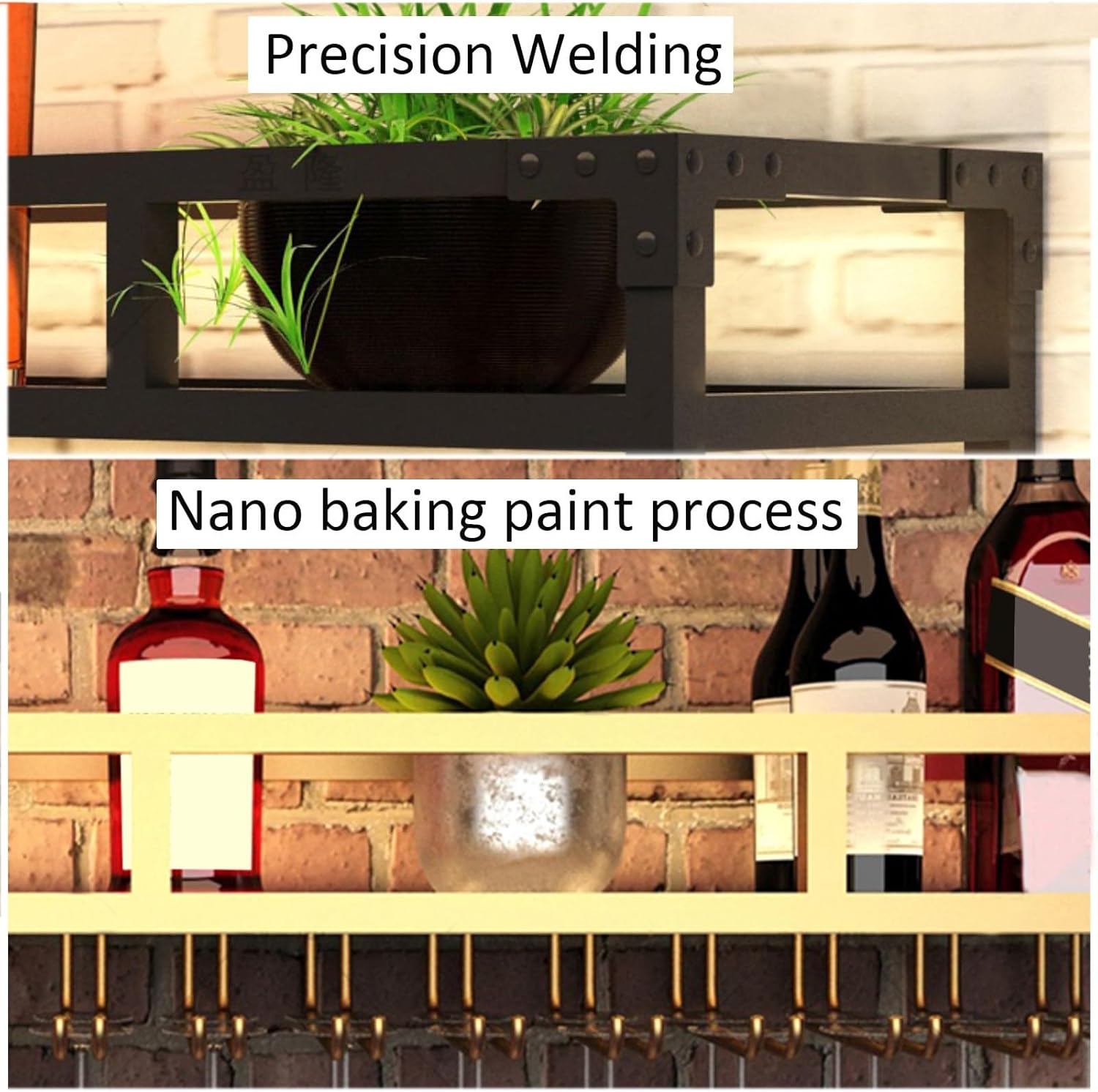 Wall-Mounted Wine Glass Holder For Kitchen Bar
