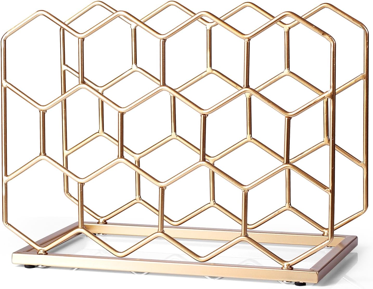 14 Bottle Countertop Wine Rack - Modern Gold Metal Design