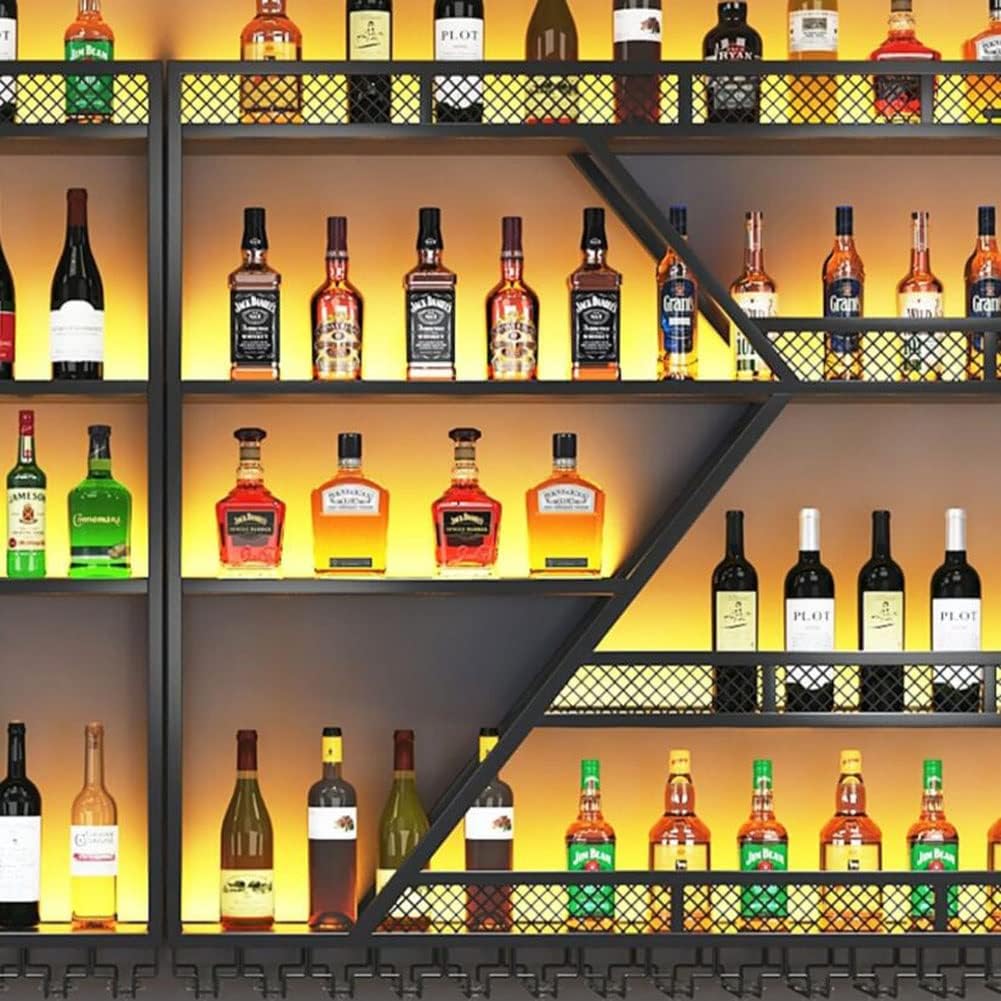 LED Wall Mounted Wine Rack with Glass Hangers 1