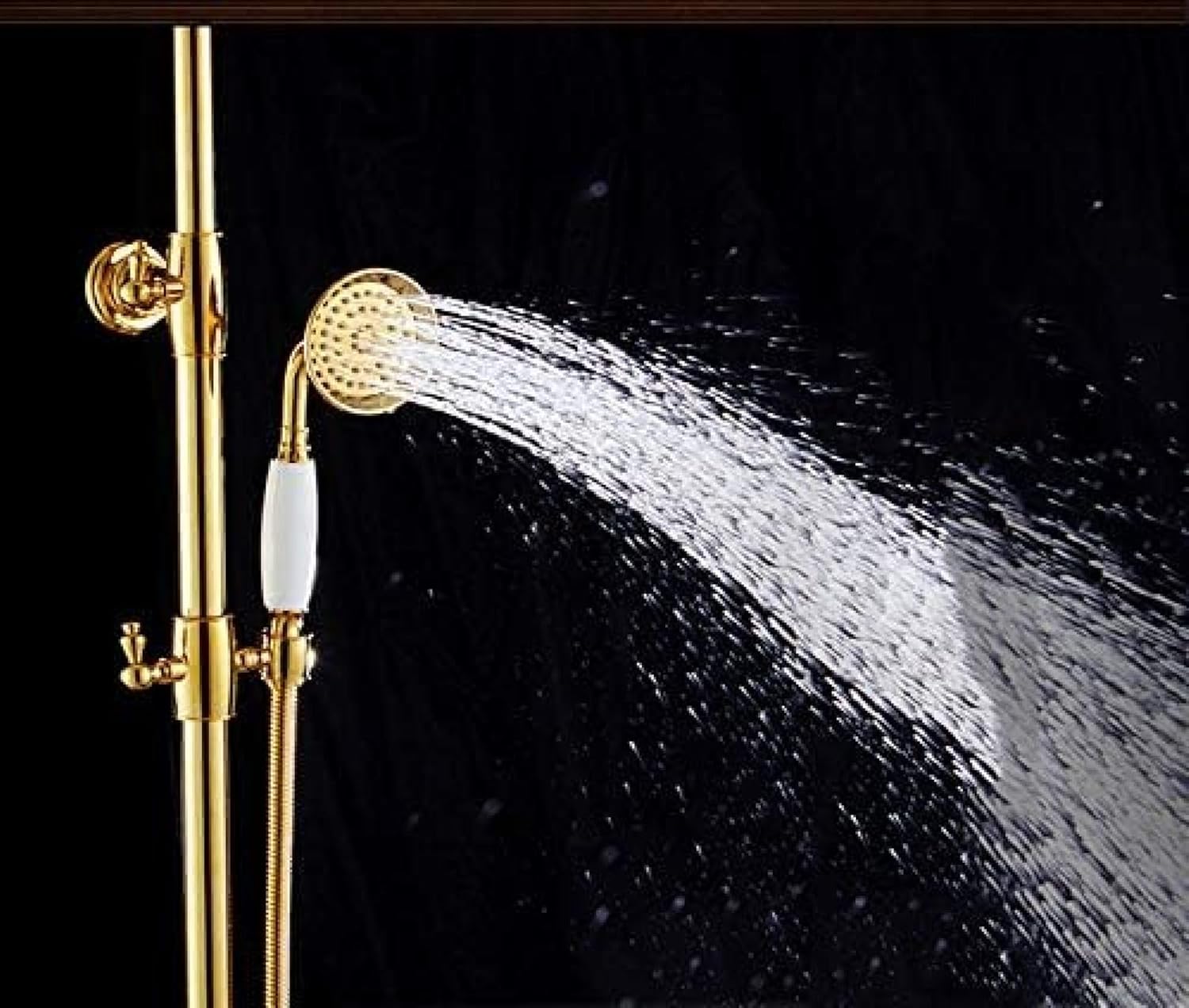 TECKI Luxury Brass Rainfall Shower Set 8 Inch Handheld