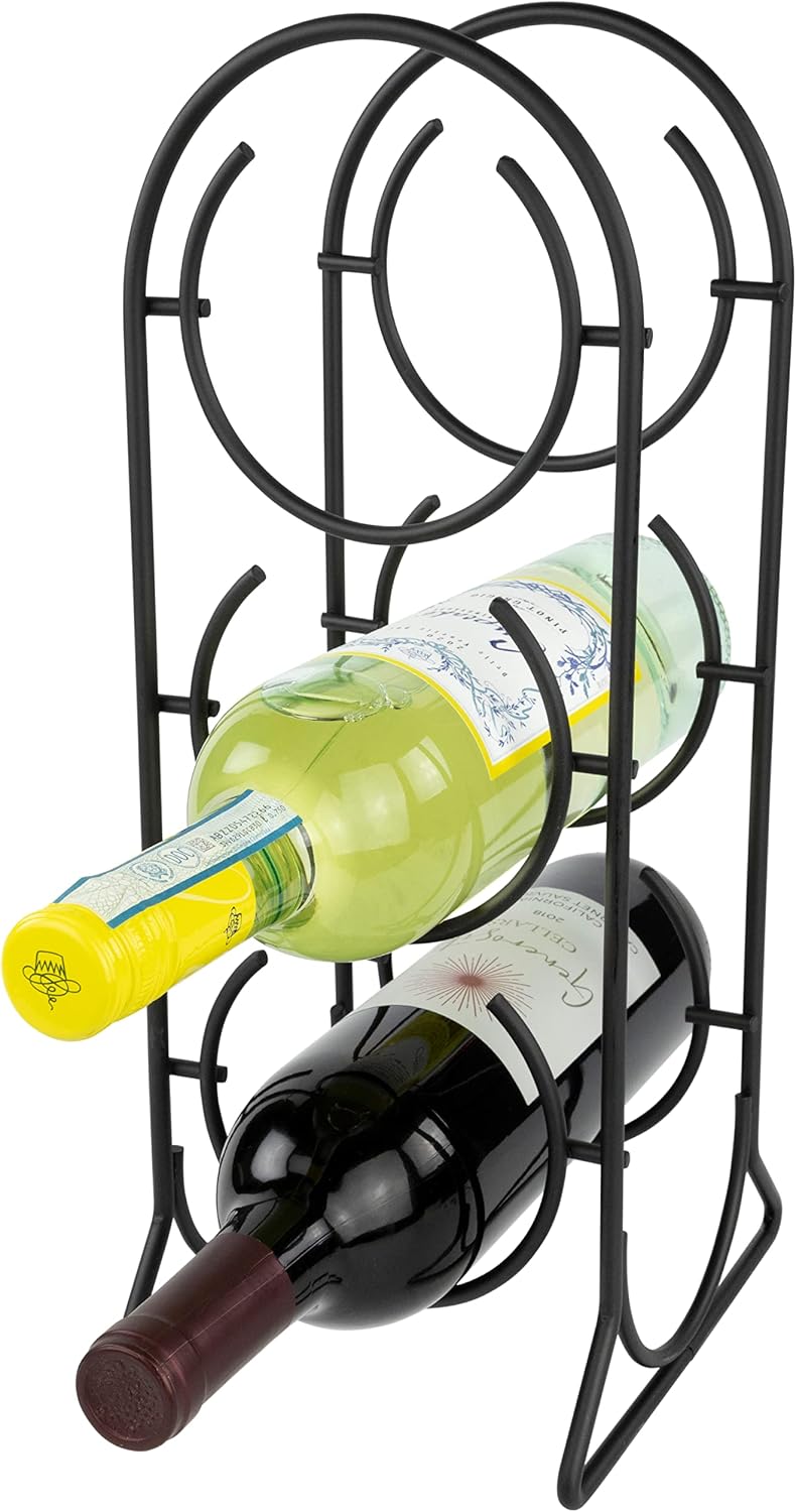 Spectrum 3-Bottle Horseshoe Wine Rack Black