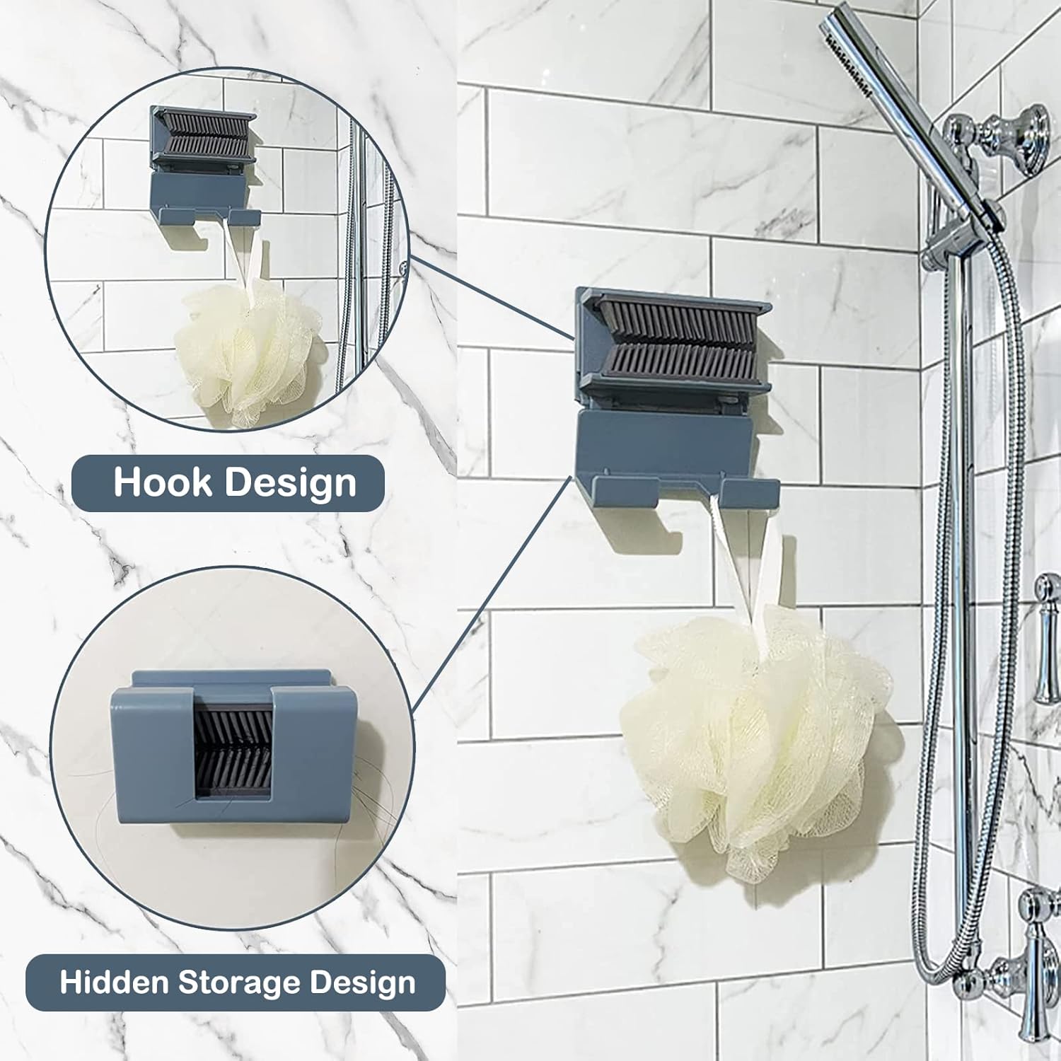 Oneasmot Shower Hair Catcher Wall Blue