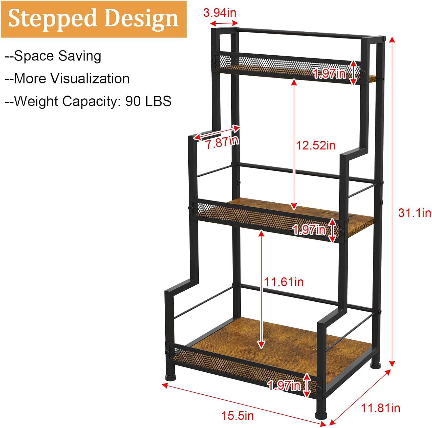 Bliesosfud Upgraded 3 Tier Liquor Stand for Home Bar
