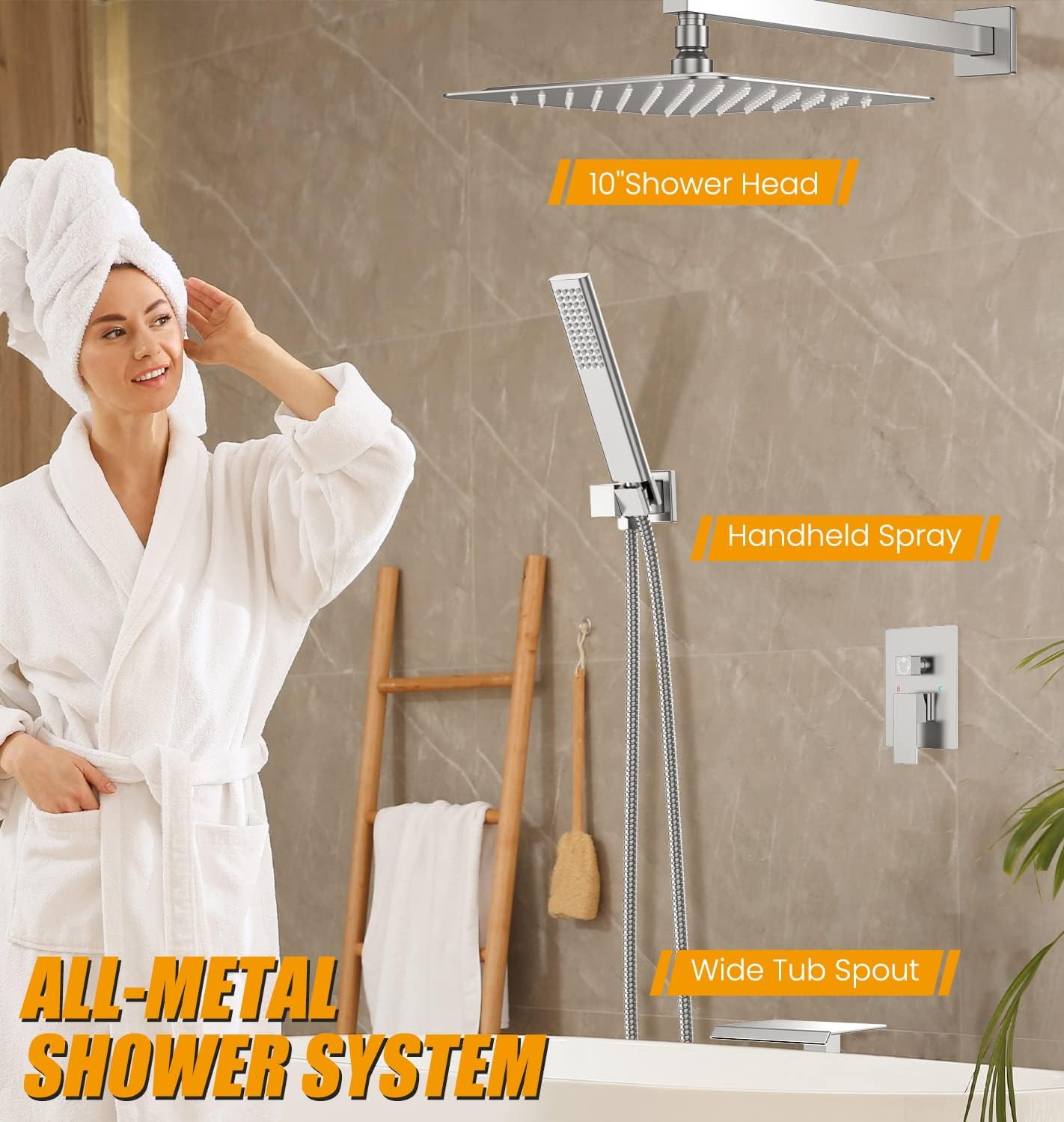 EMBATHER Tub Shower Trim System with Rainhead