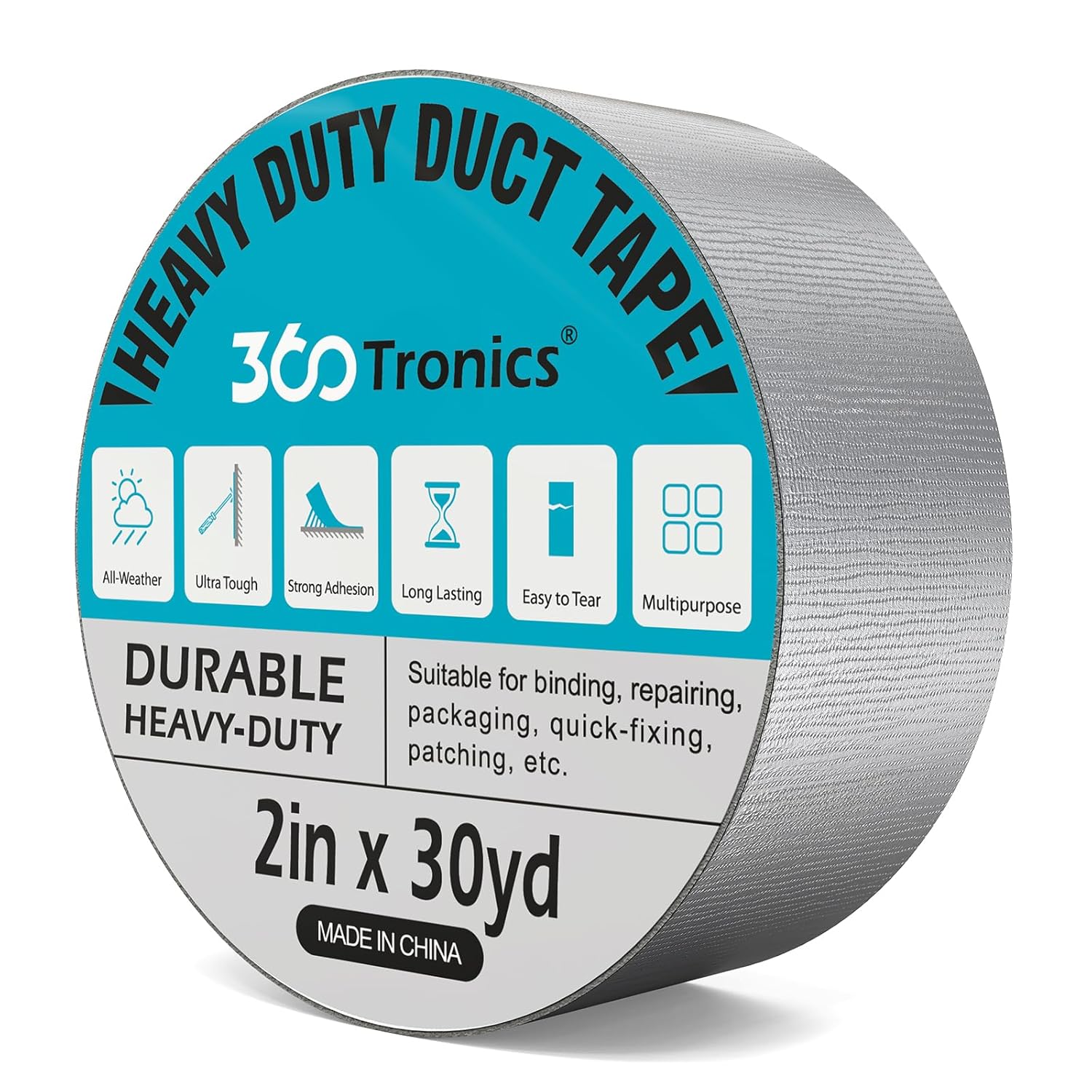 360Tronics Heavy Duty Duct Tape 2in x 30yd Silver