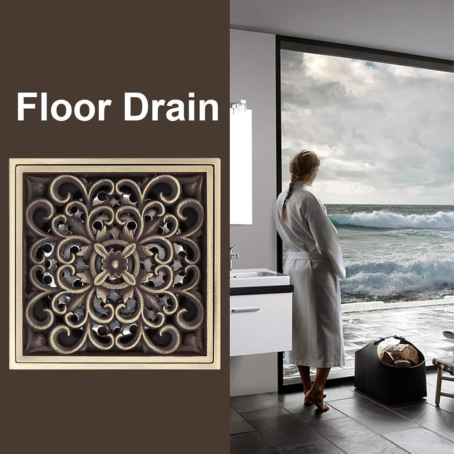 ViaGasaFamido 10x10cm Copper Floor Drain Kit
